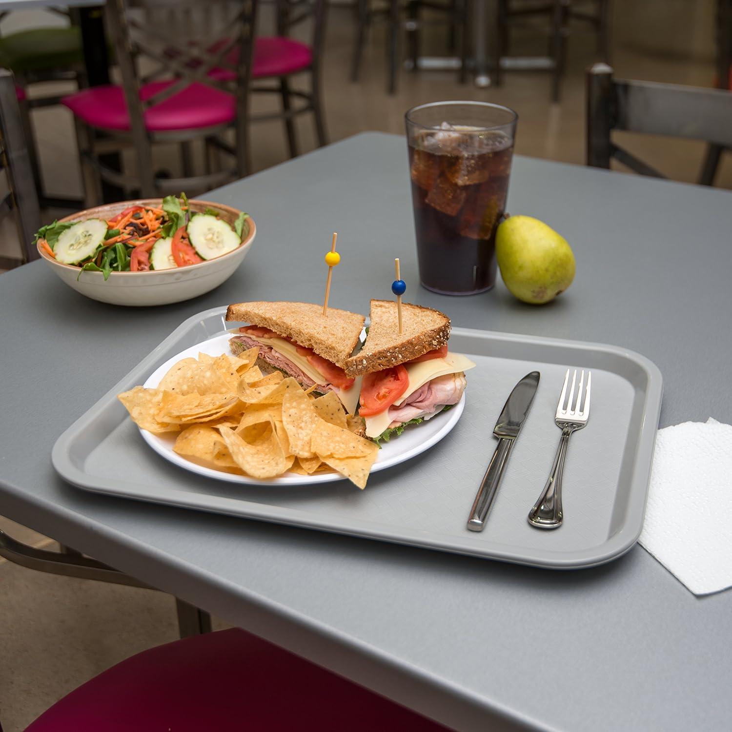 Carlisle CT121623 Café Standard Cafeteria / Fast Food Tray, 12" x 16", Gray