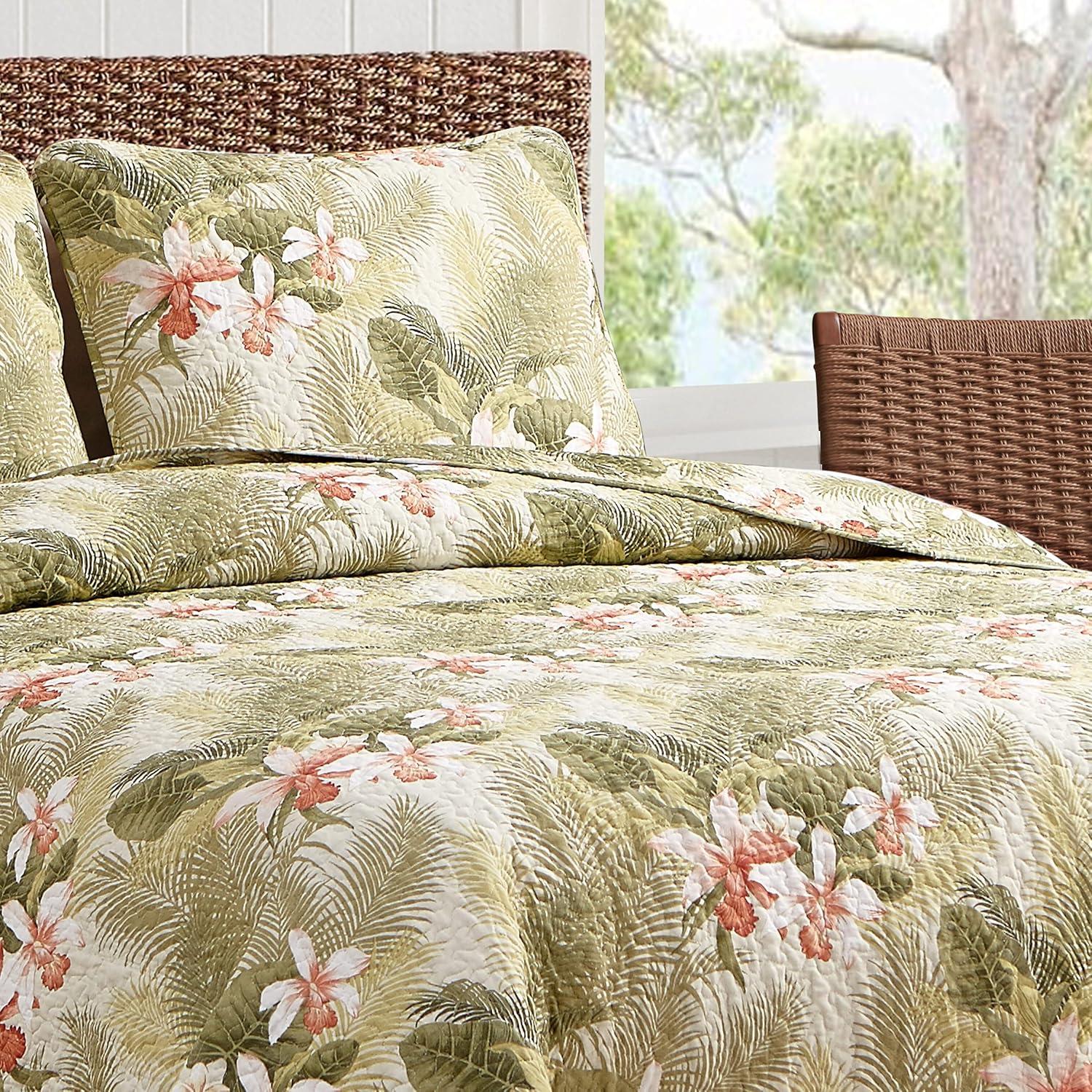 Tropical Orchid Palm Quilt & Sham Set Green - Tommy Bahama