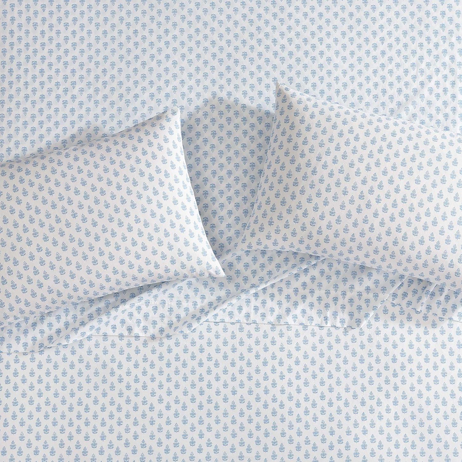 Laura Ashley Printed Cotton Percale Sheet Set
