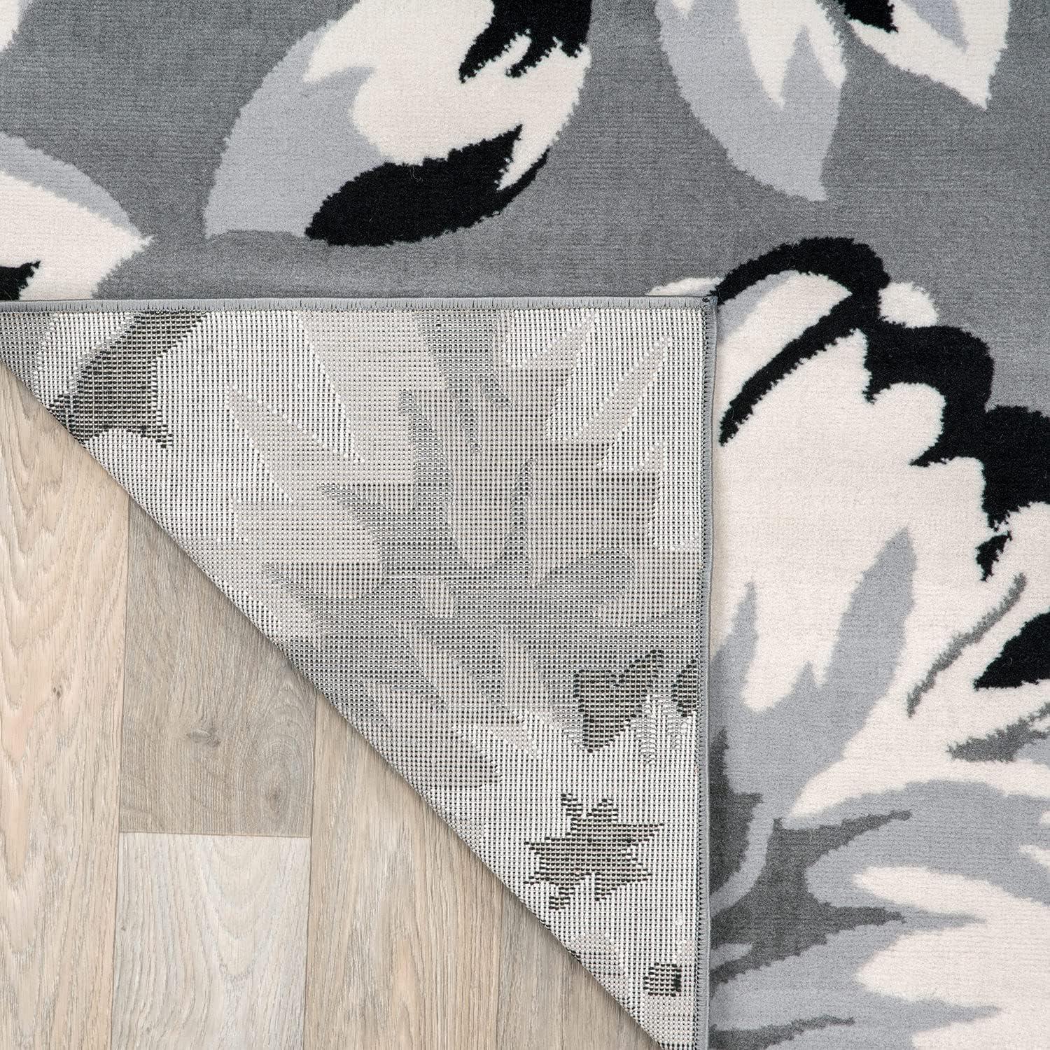 World Rug Gallery Modern Floral Design Blue 2' x 10' Runner Rug