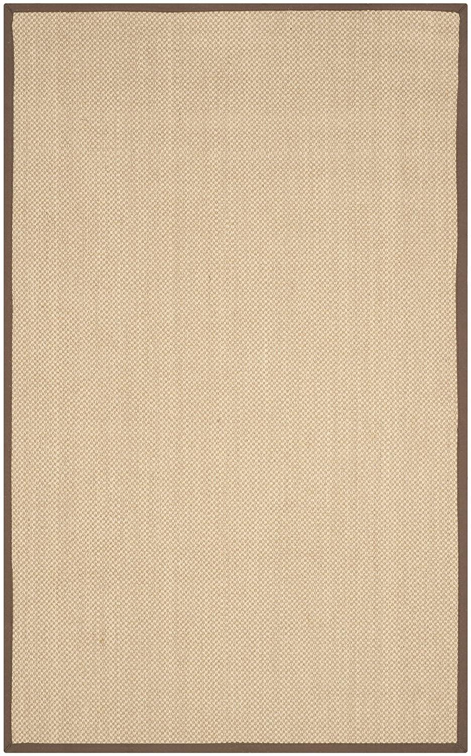 Natural Fiber NF141 Power Loomed Indoor Area Rug - Maize/Brown - 5'x8' - Safavieh