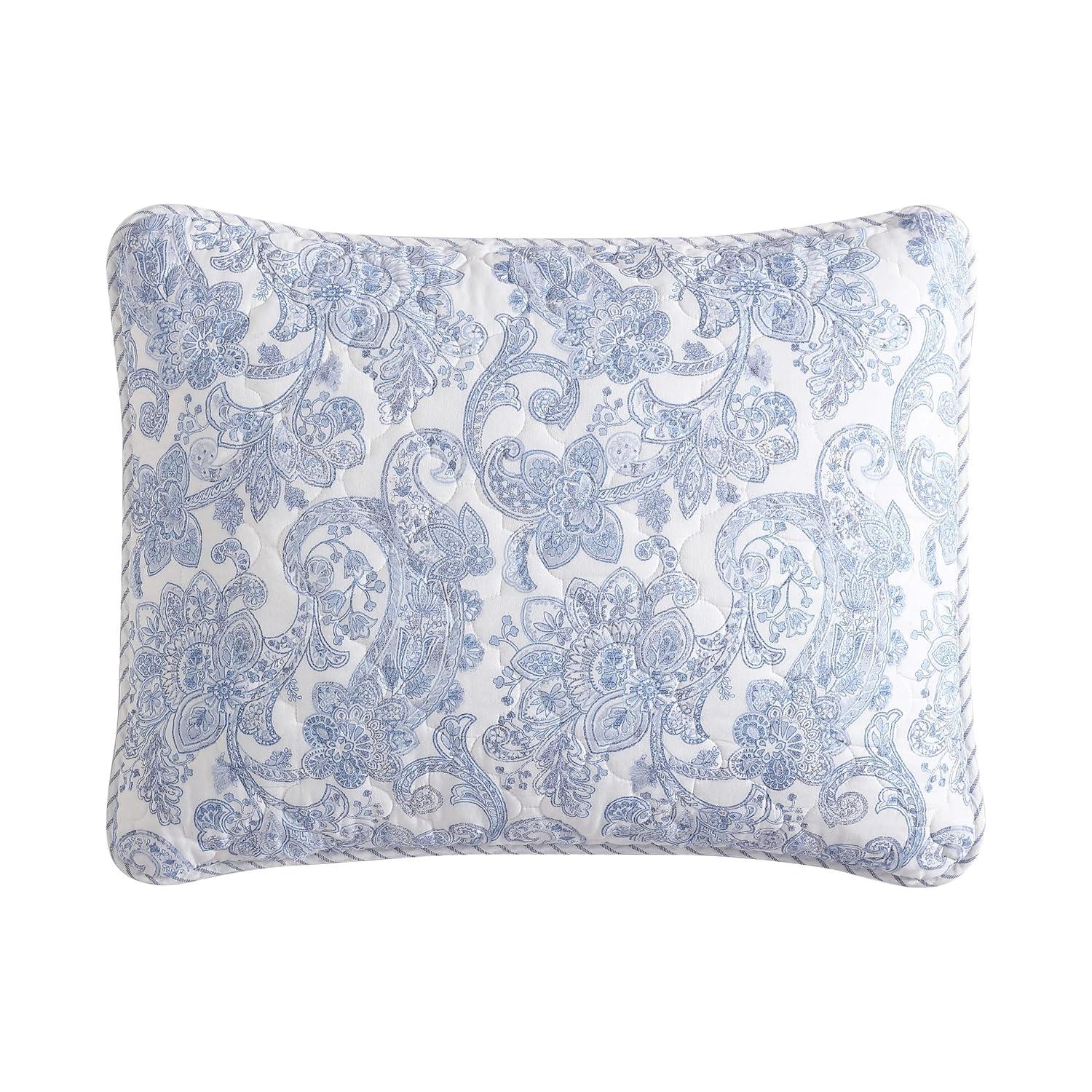 Stone Cottage Bedding Stone Cottage Field Of Paisley Cotton Reversible Blue Quilt Set, King