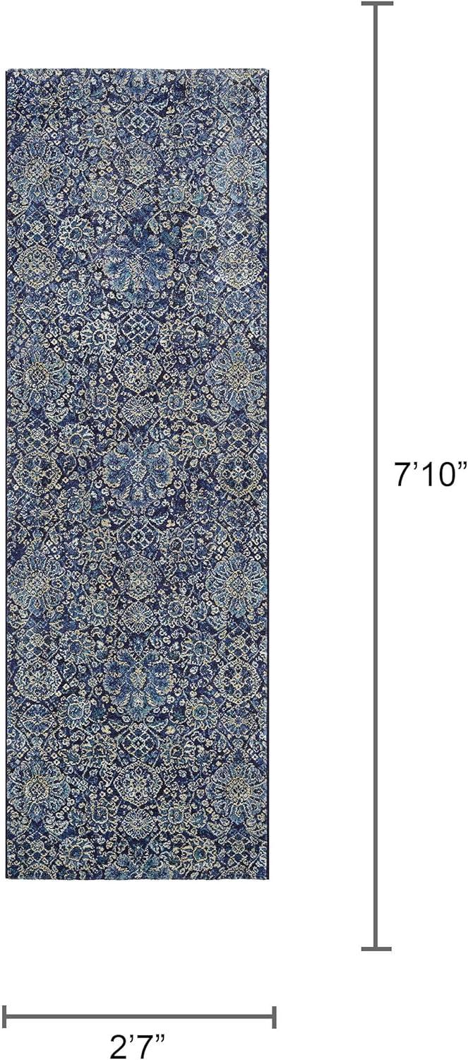 Couristan Winslet Area Rug, Navy/Sapphire ,Runner, 2'7" x 7'10"