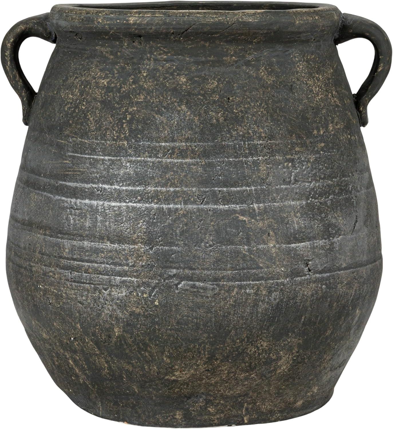 Creative Co-Op Whitewashed Terra-cotta Urn, Grey