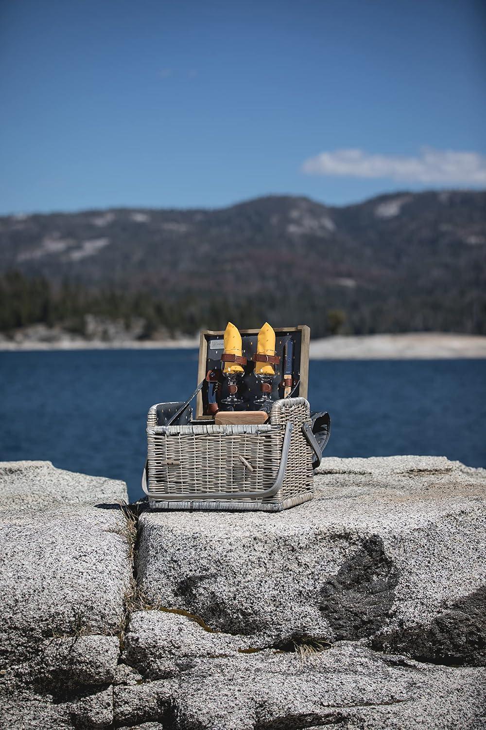 Picnic Time Kabrio Wine & Cheese Picnic Basket with Picnic Set 2