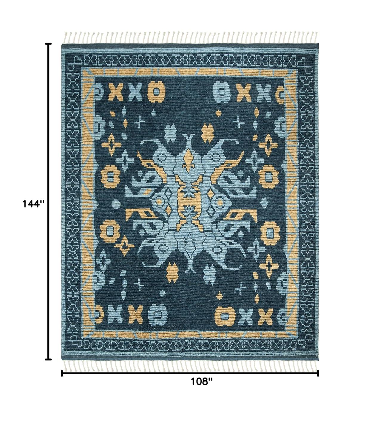 Kenya KNY112 Hand Knotted Area Rug - Blue/Gold - 8'9"x11'9" - Safavieh.