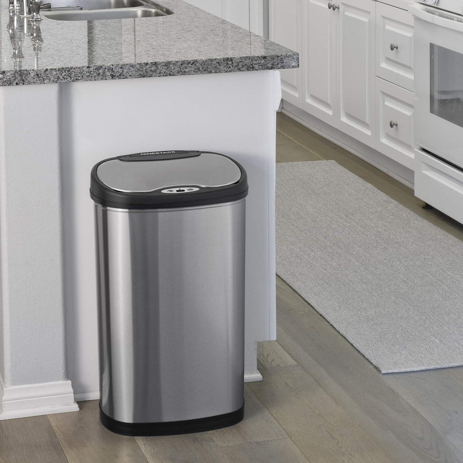 Stainless Steel Touchless Trash Can Set with Infrared Sensor