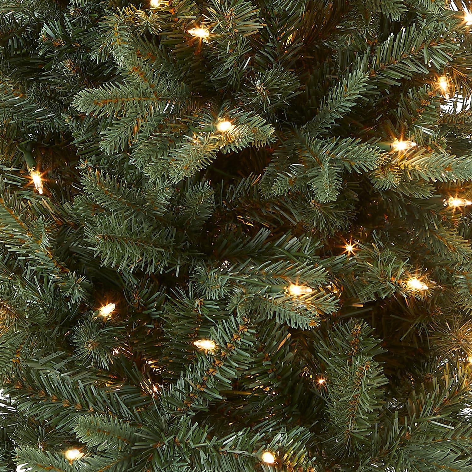 4' Pre-Lit Green Potted Burlap Christmas Tree with Clear Lights