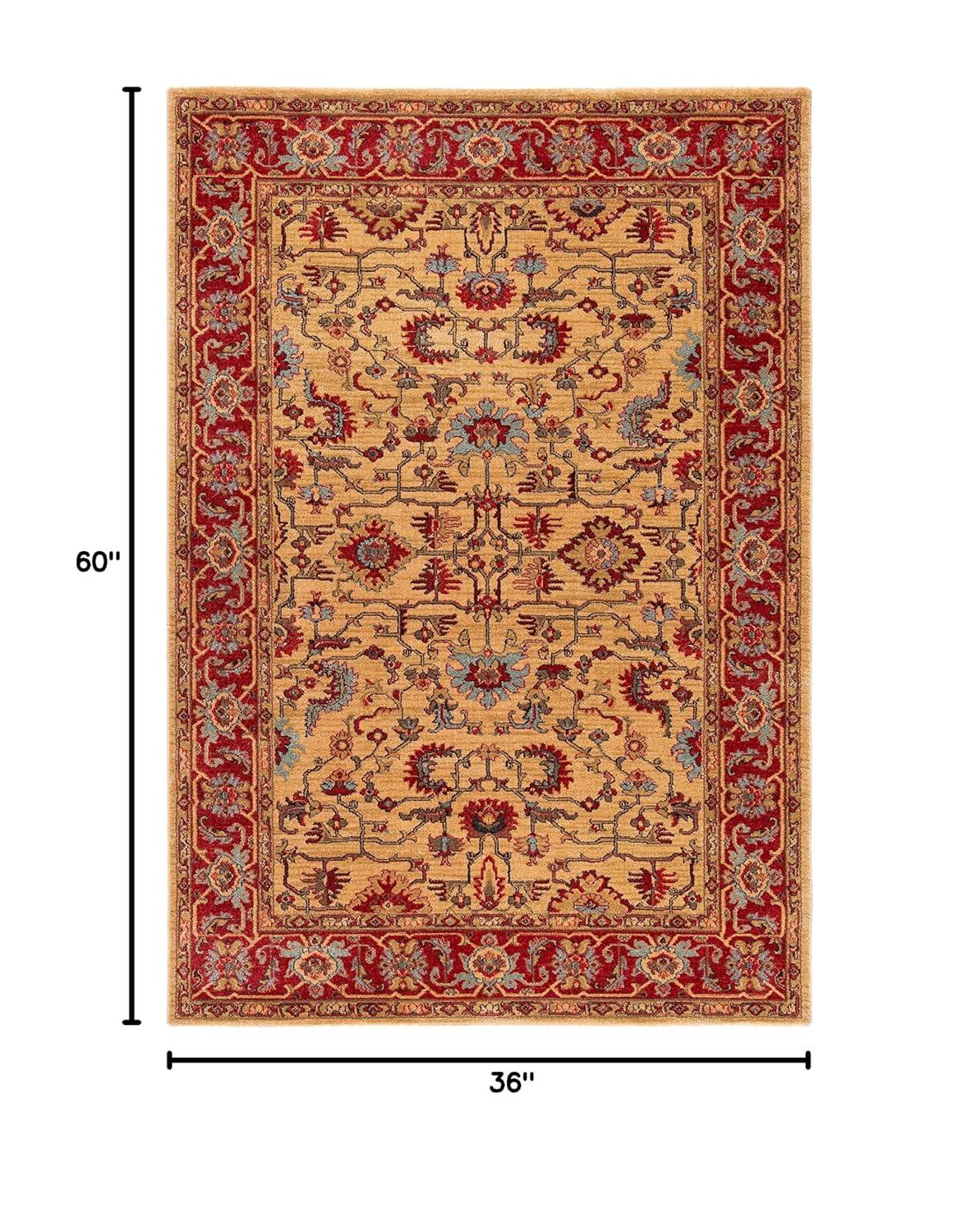Mahal MAH693 Power Loomed Indoor Accent Rug - Beige/Red - 3'x5' - Safavieh