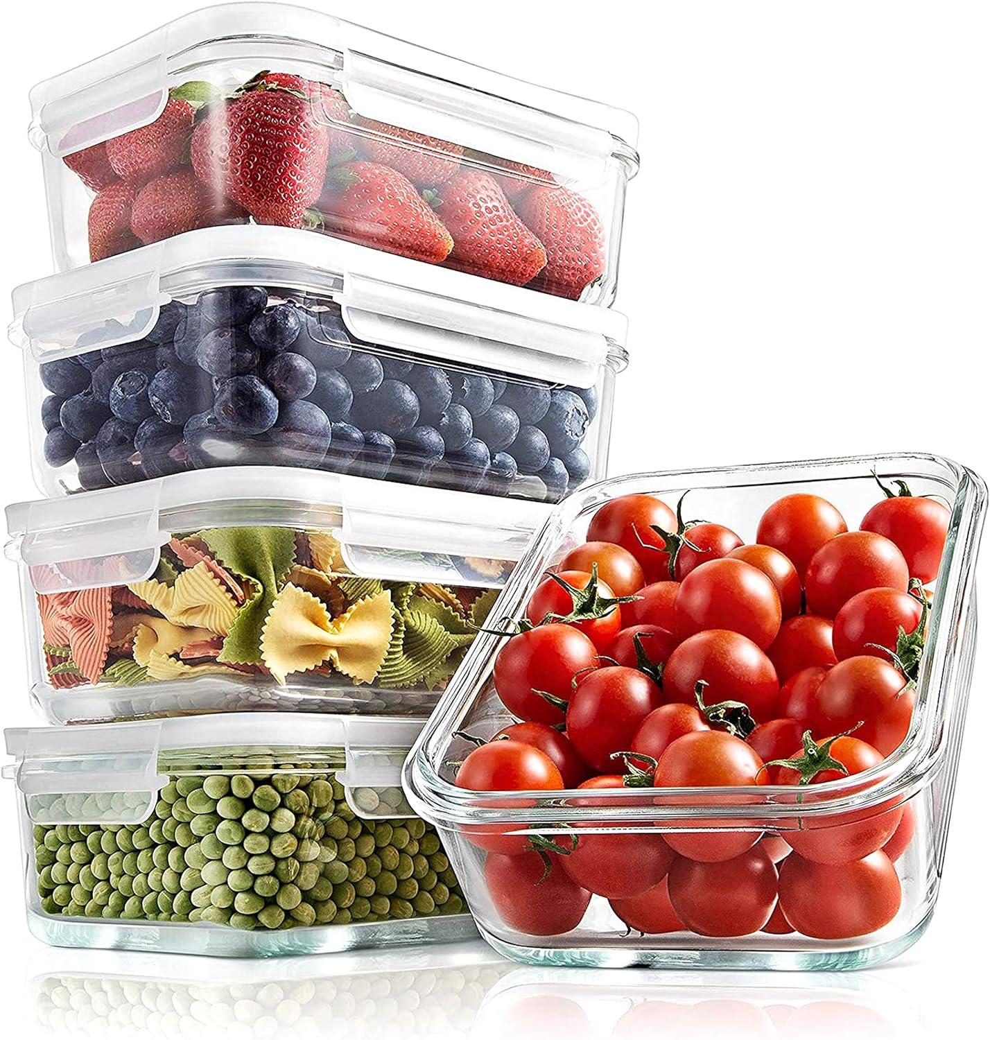 Clear Borosilicate Glass Meal Prep Containers with Flip Top Lids