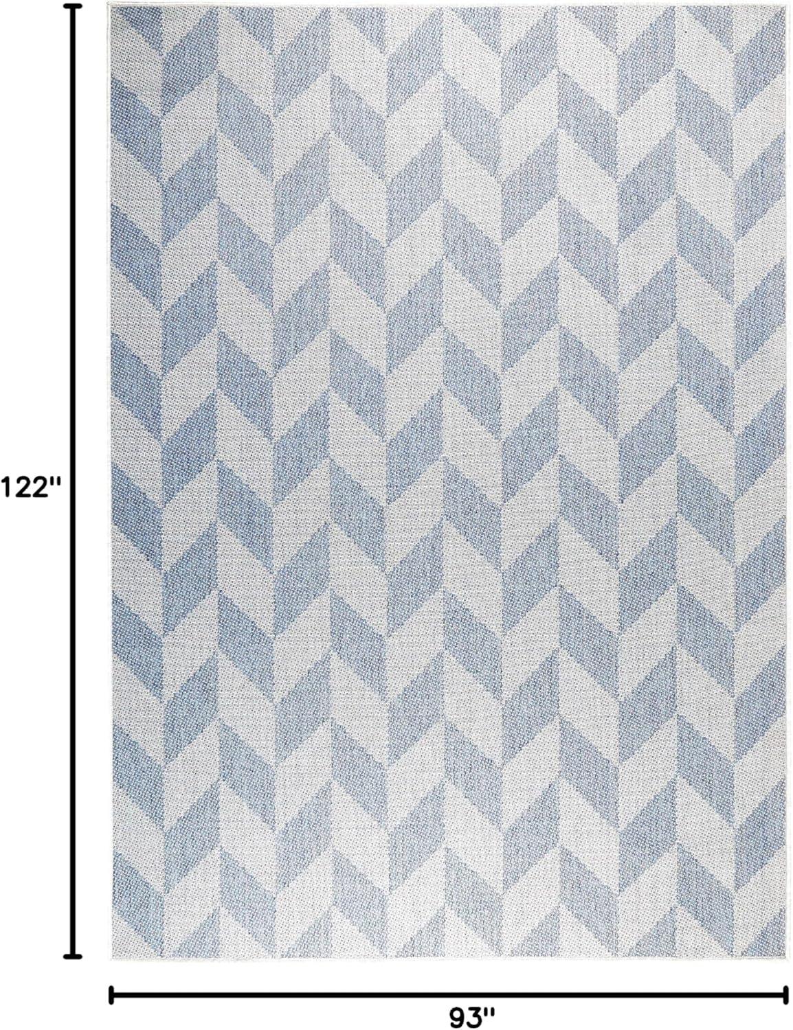 Nicole Miller New York Patio Country Calla Herringbone Indoor/Outdoor Area Rug, Blue/Grey