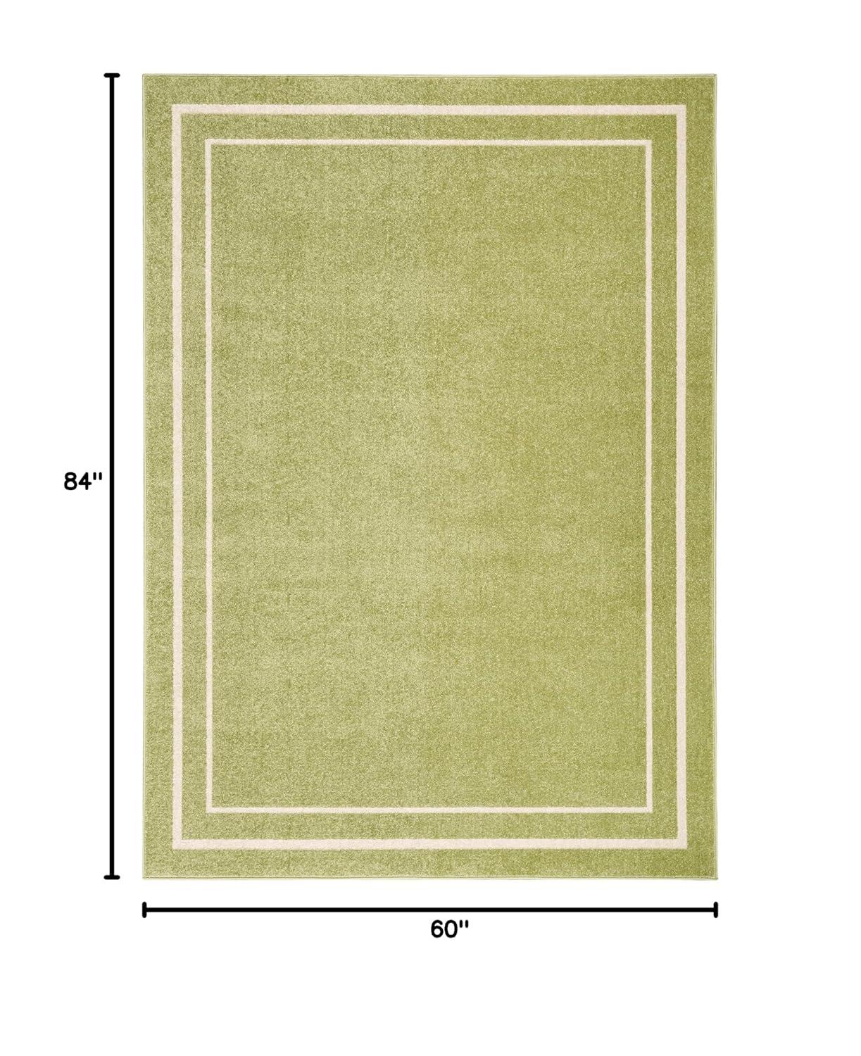 Nourison Essentials 5' x 7' Green Ivory Contemporary Bordered Indoor/Outdoor Area Rug