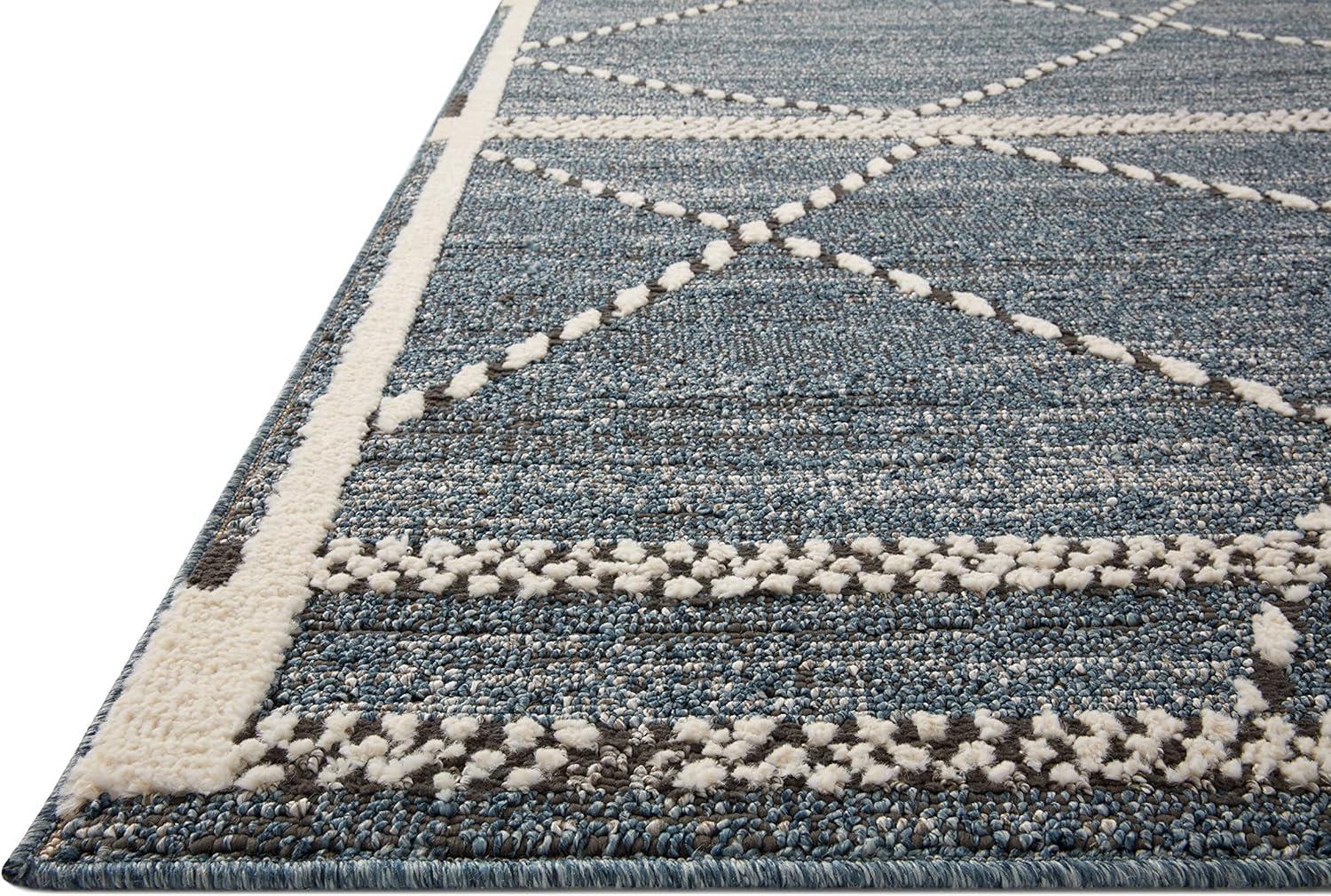 Elegant Diamond Motif Charcoal & Greige Wool-Blend Runner Rug