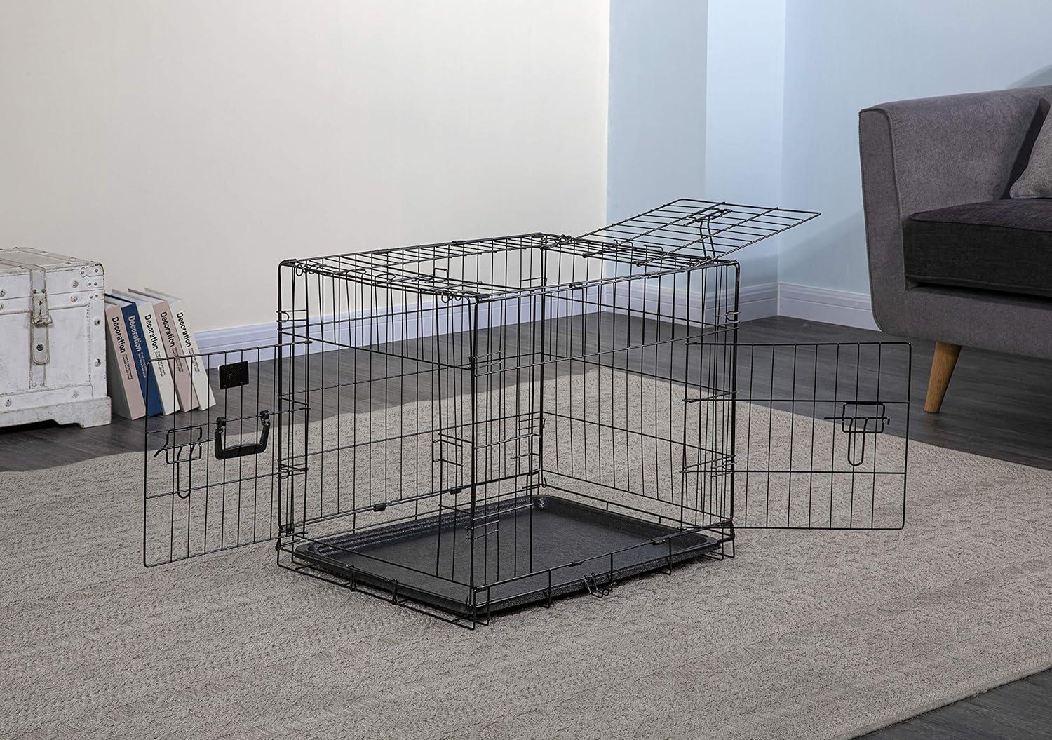 Go Pet Club Metal Collapsible Pet Crate with 3 Doors