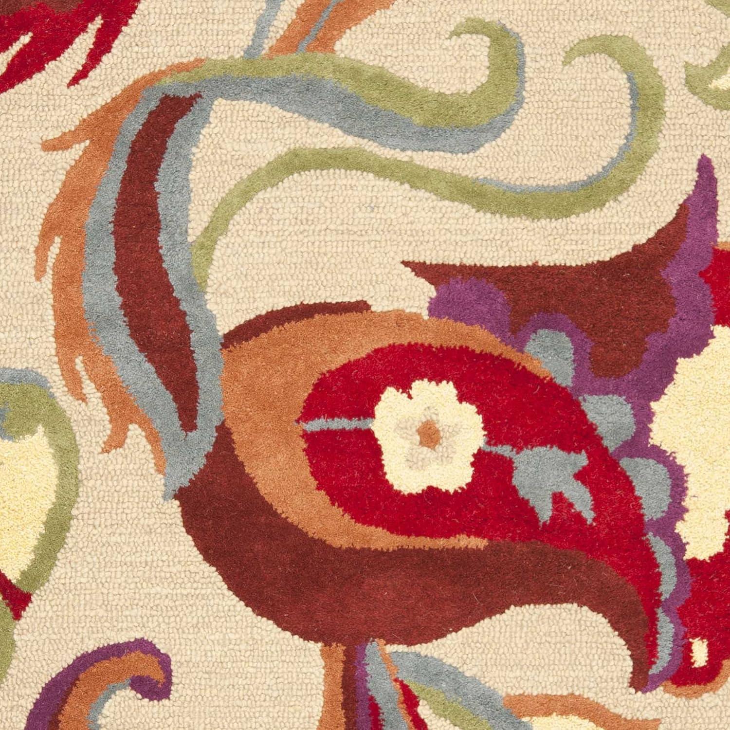 Blossom BLM680 Hand Hooked Area Rug - Beige/Multi - 5'x8' - Safavieh.