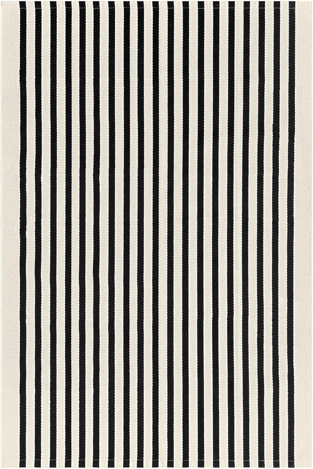 IOHOUZE Navy and White Striped Rug 2'x3' Front Door Rugs, Small Washable Area Rug for Front Porch, Spring Summer Doormats Outdoor Indoor, Cotton Rugs for Entryway Porch Entrance