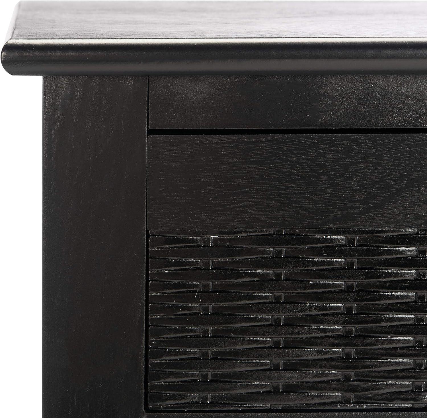 Landers Black Wood 2-Drawer Console Table with Storage