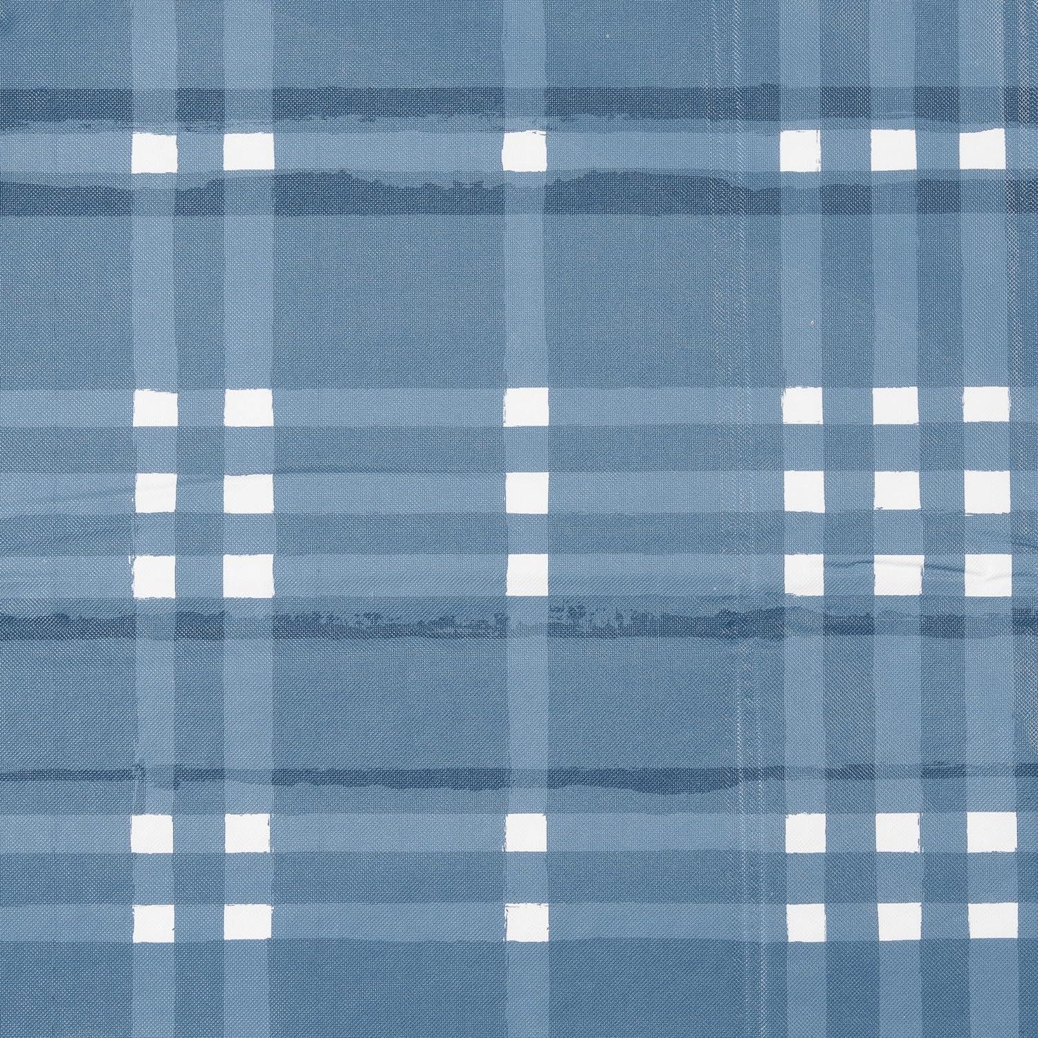 Blue Plaid Vinyl Round Tablecloth 60 Inch for Indoor Outdoor Gatherings