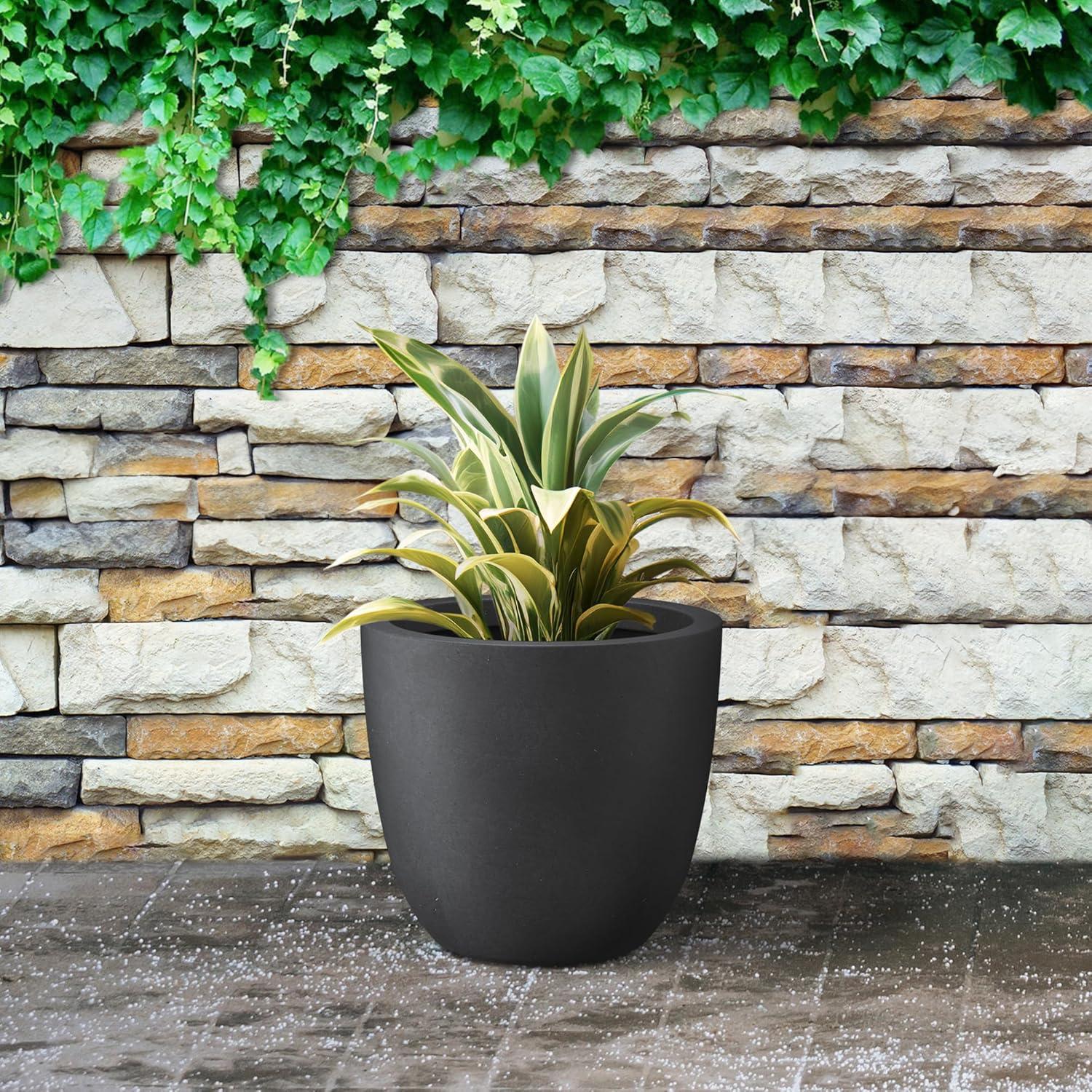 Set of 3 17" Kante Seamless Concrete Planters for Patio & Garden - Rosemead Home & Garden, Inc.