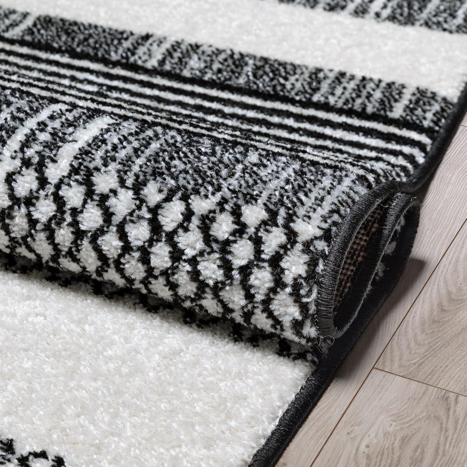 Marcone Briar Tribal Geometric Abstract Light Blue Looped Pile Rug