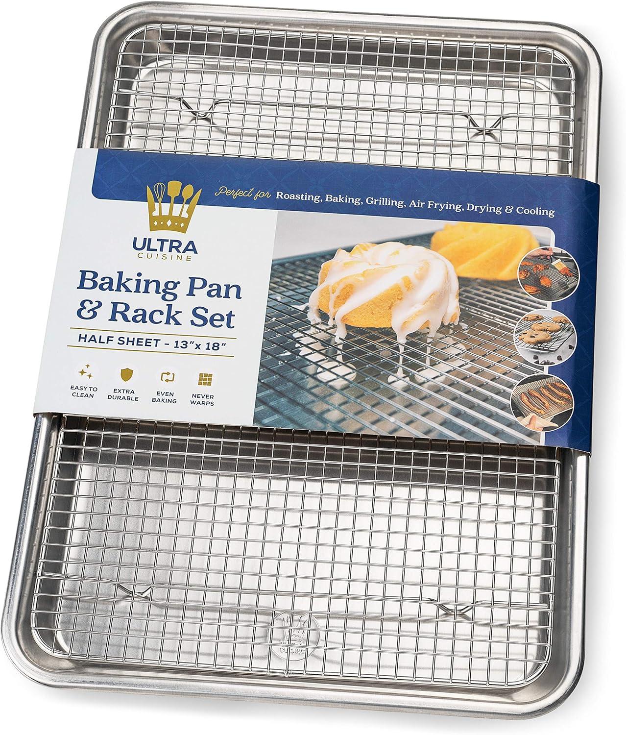 Ultra Cuisine 17.9" x 12.9" Stainless Steel,Aluminum Baking Sheet,