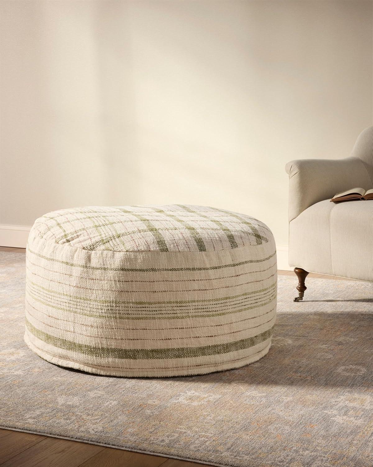 Wallace Pouf by Chris Loves Julia x Loloi - Cream