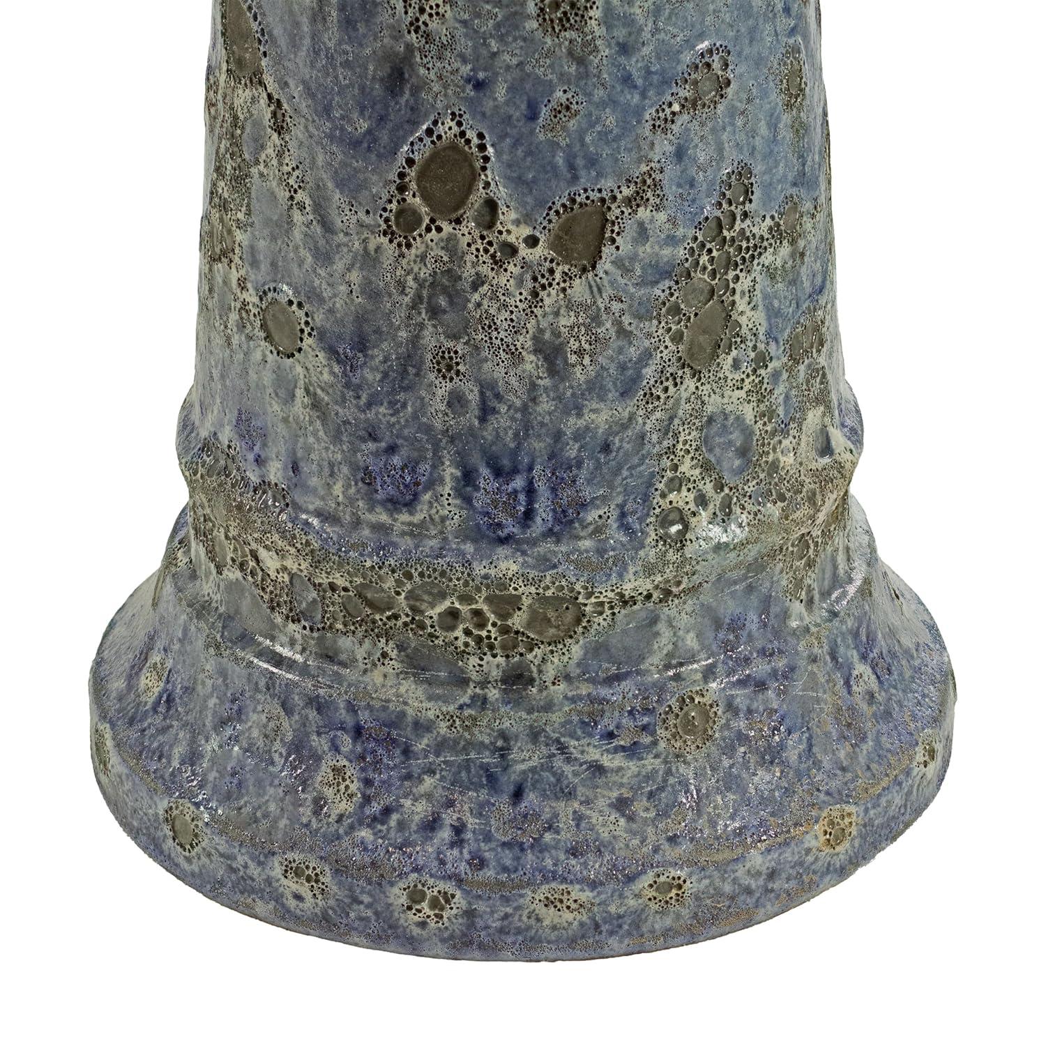 Red Barrel Studio® Trenasia Freestanding Ceramic Outdoor Bird Bath with UV-Resistant Blue Lava Finish