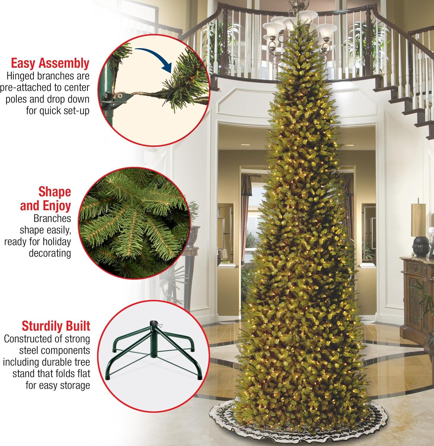 Unlit Pencil Slim Kingswood Fir Artificial Christmas Tree - National Tree Company