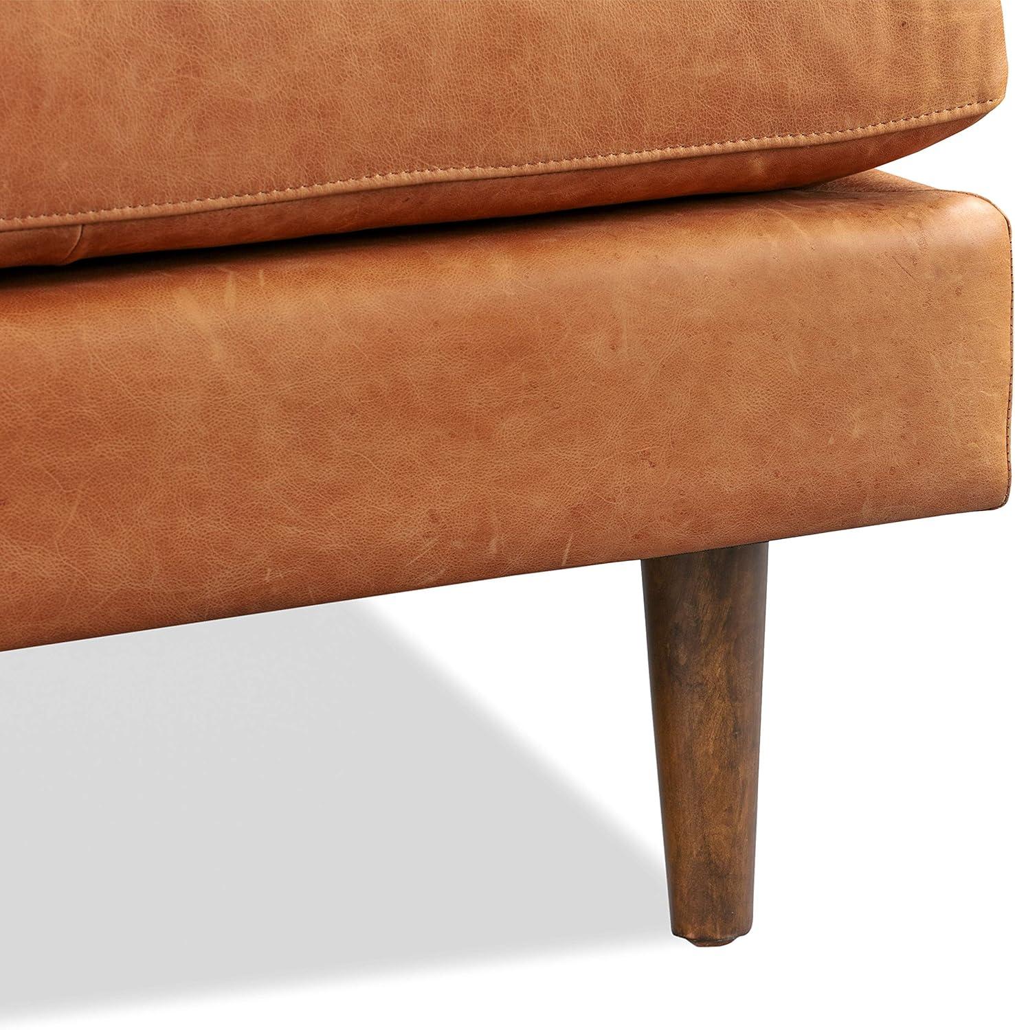 Athan Full-Grain Italian Genuine Leather Bench