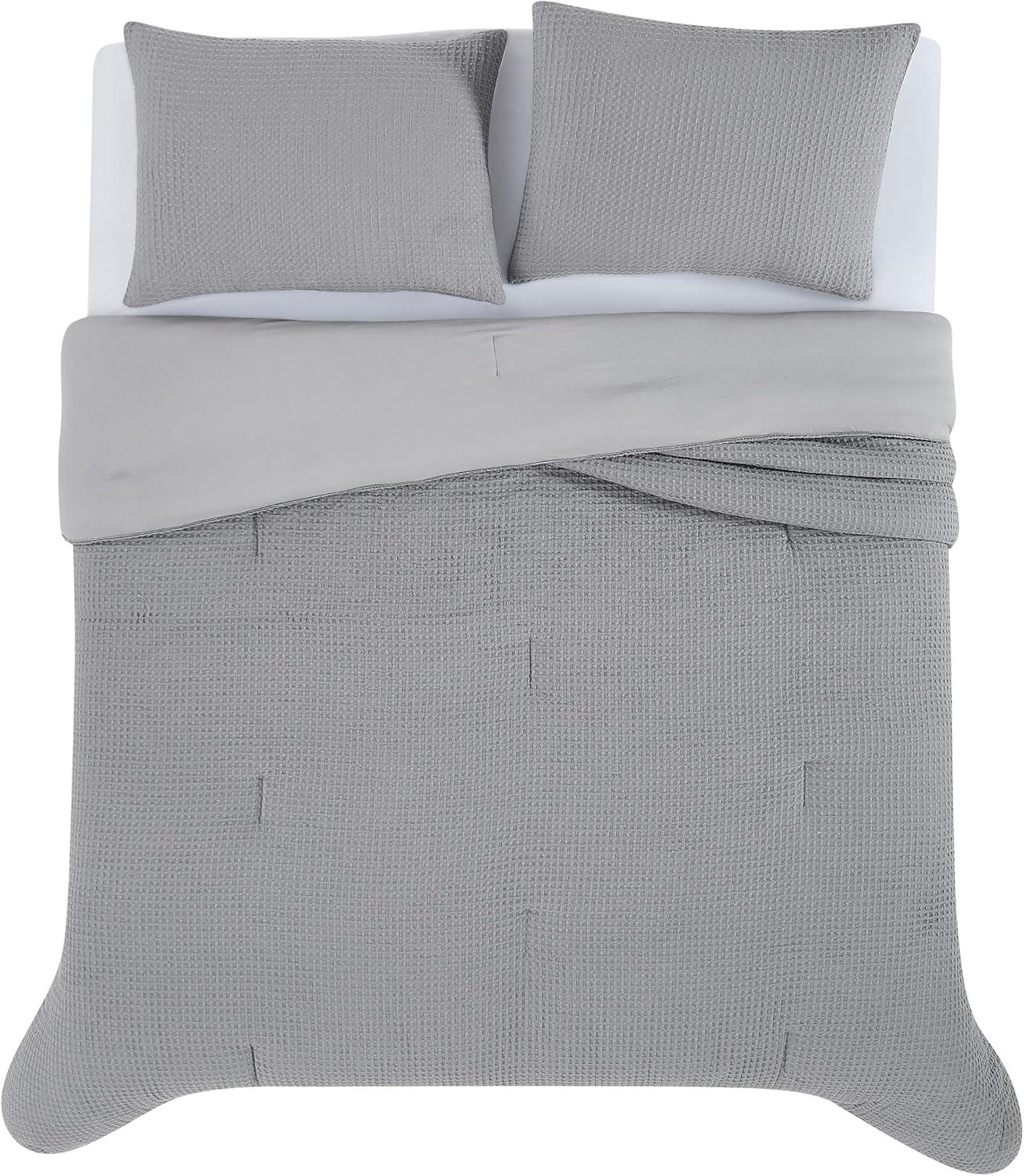 Truly Soft Textured Waffle Weave Comforter Set