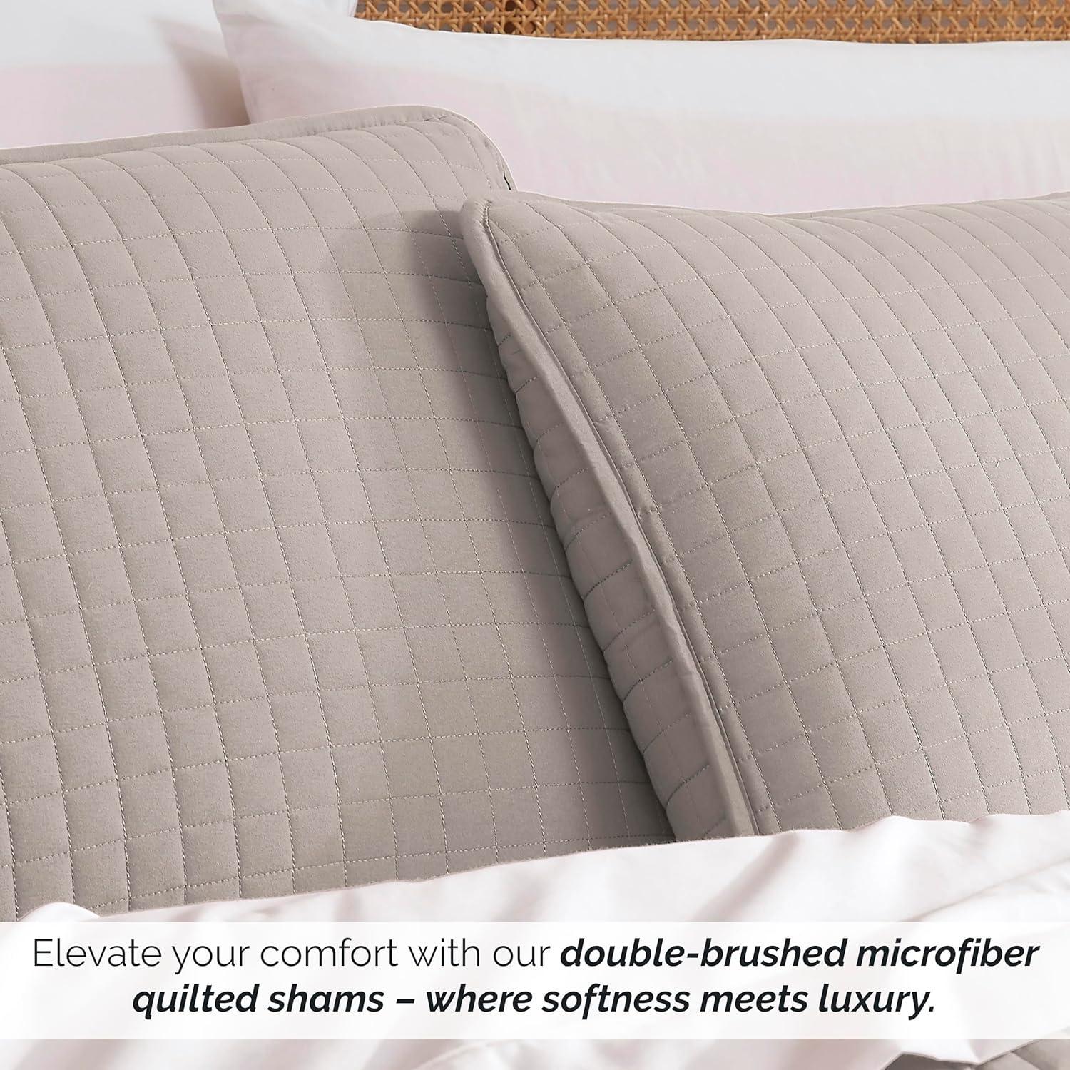 Southshore Fine Living, Inc. Pillow Shams King Size Set of 2, Large 20"x36" Sage Green Pillow Covers for King Size Pillows, Luxury Quilted Sham Covers to Complement Home Decor, Sage Green