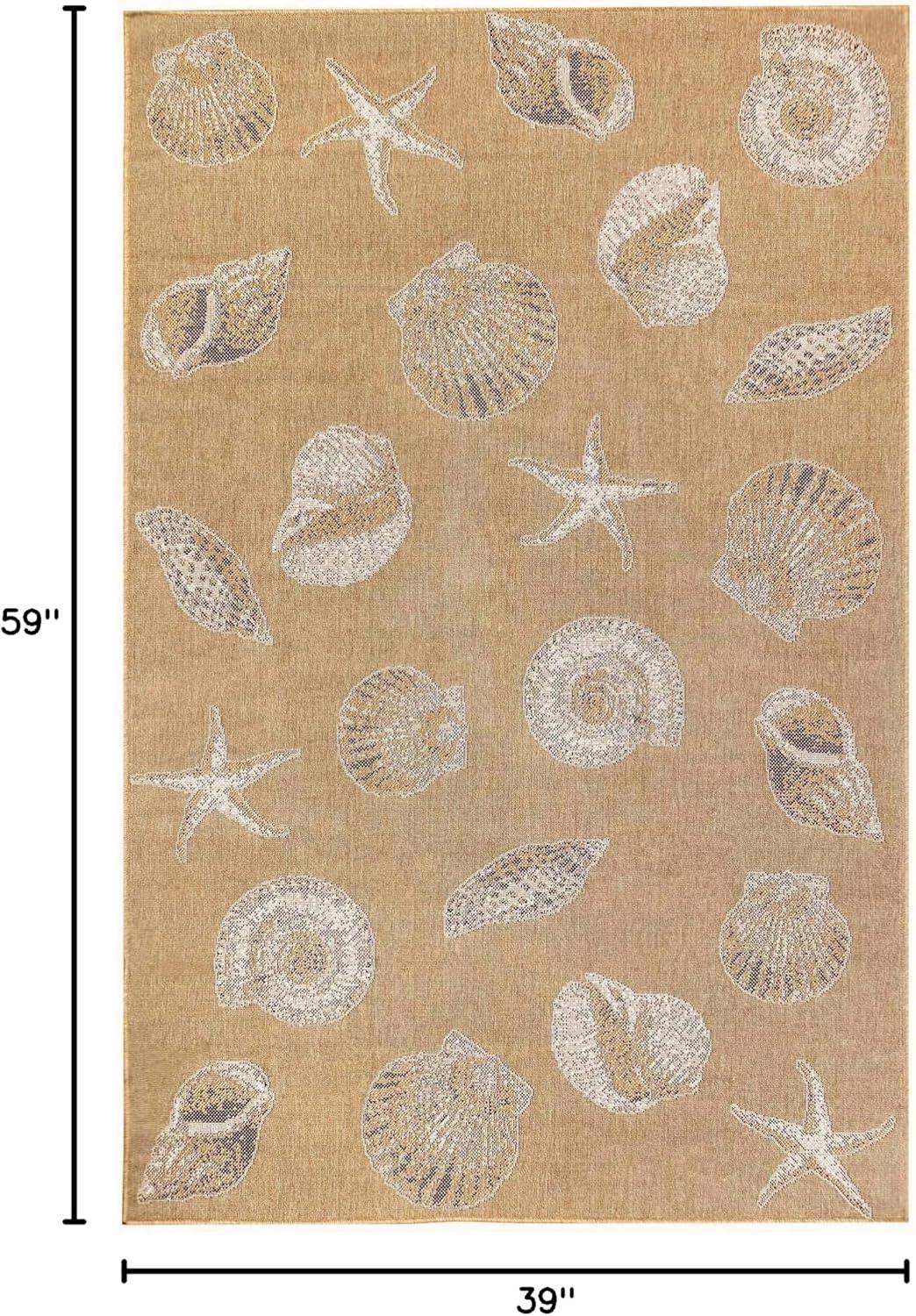 Liora Manne Carmel Shells Indoor/Outdoor Rug Sand 3'3" x 4'11"