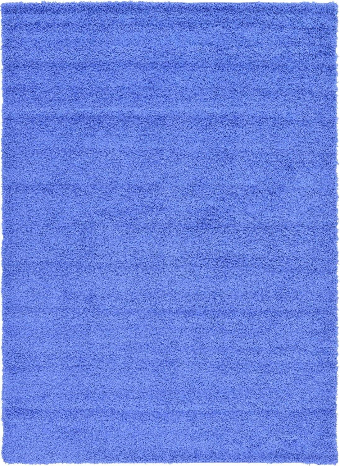 Unique Loom 8' 0 x 11' 0 Rectangle Solid Shag Periwinkle Blue Area Rug