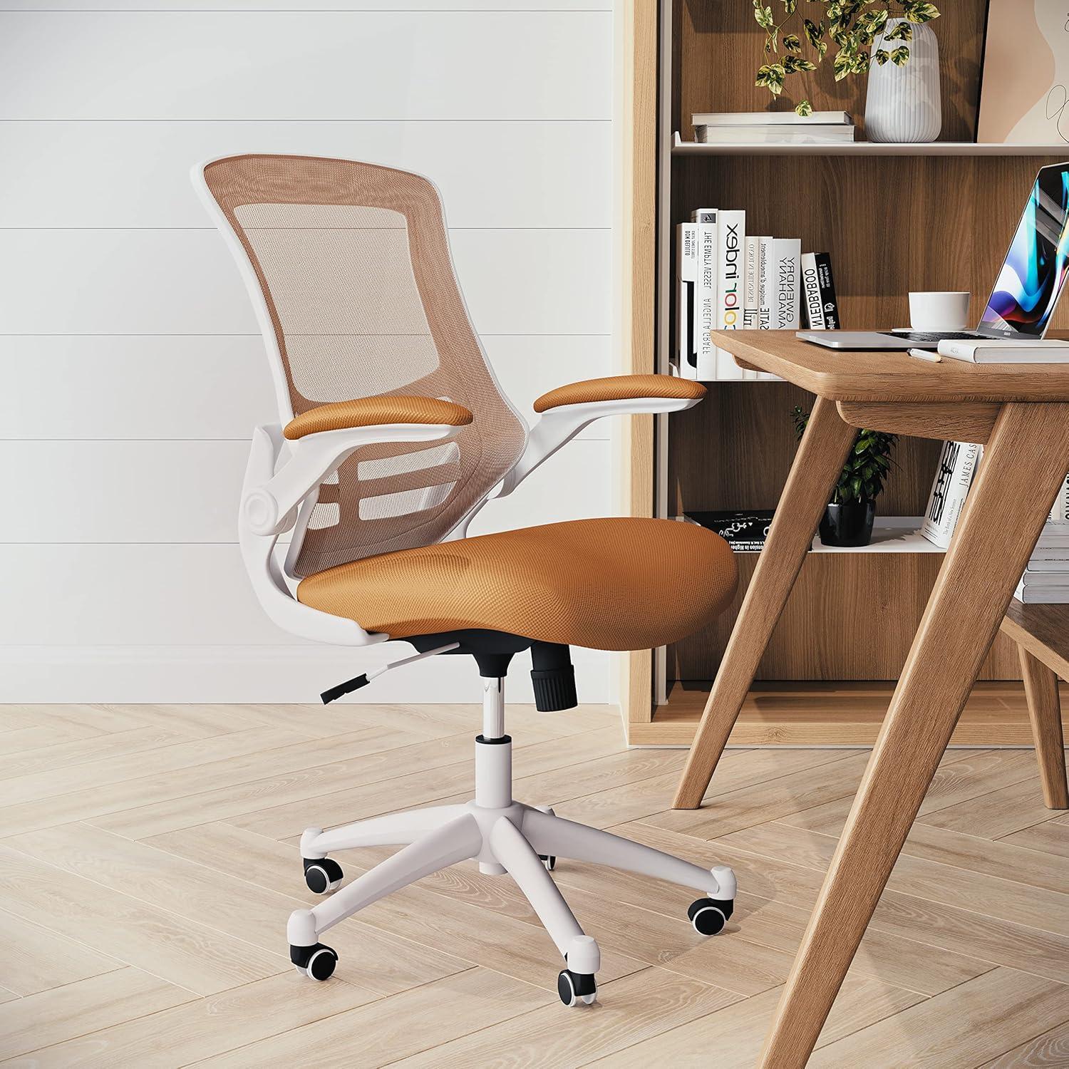 Flash Furniture Mid-Back Mesh Swivel Ergonomic Task Office Chair with Flip-Up Arms