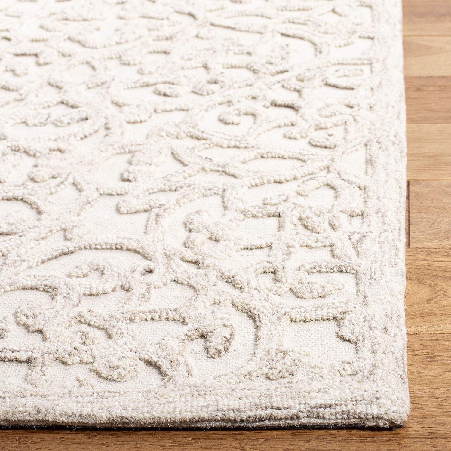 Camel and Ivory Hand-Tufted Wool 9' x 12' Rug