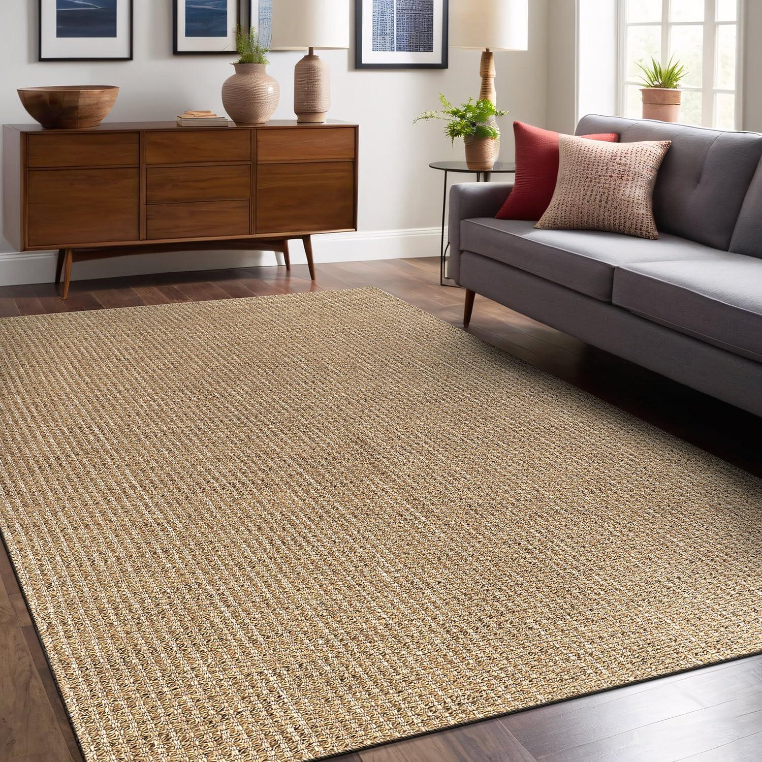 4'x6' Pata Hand Woven Chunky Jute Area Rug, Natural - JONATHAN Y