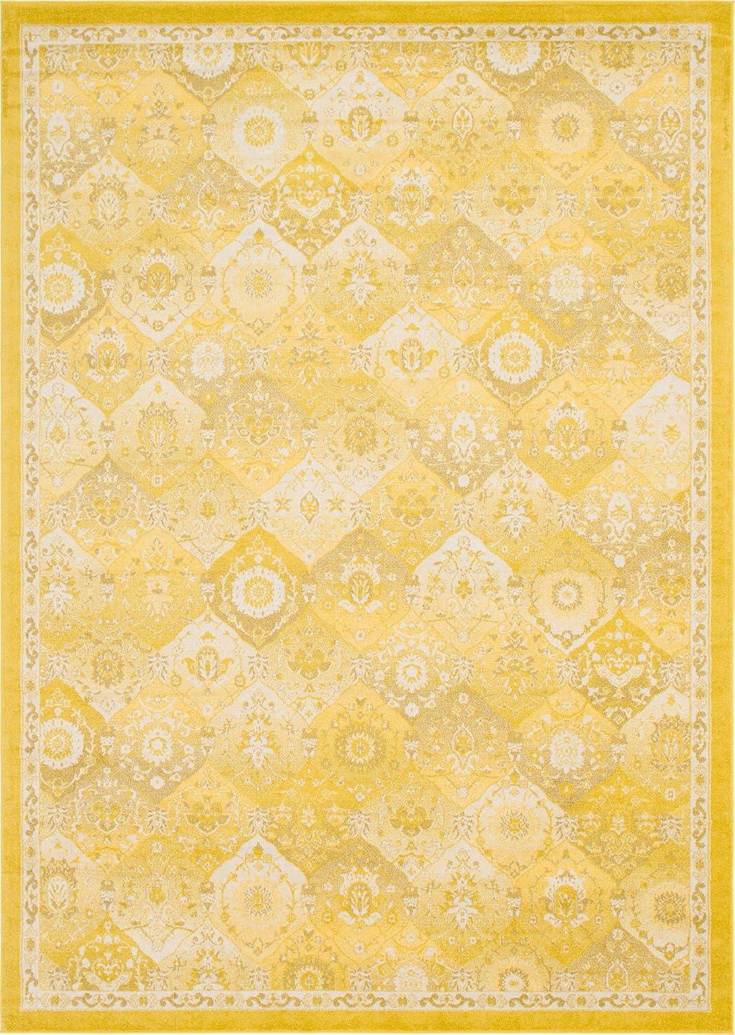 Unique Loom Penrose Collection Area Rug - Blake (10' x 14' 1" Rectangle Yellow/Beige)