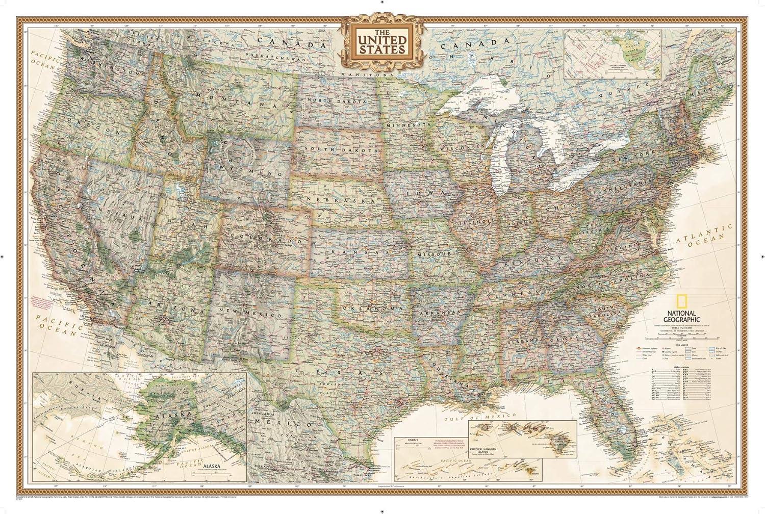 United States Executive Wall Map