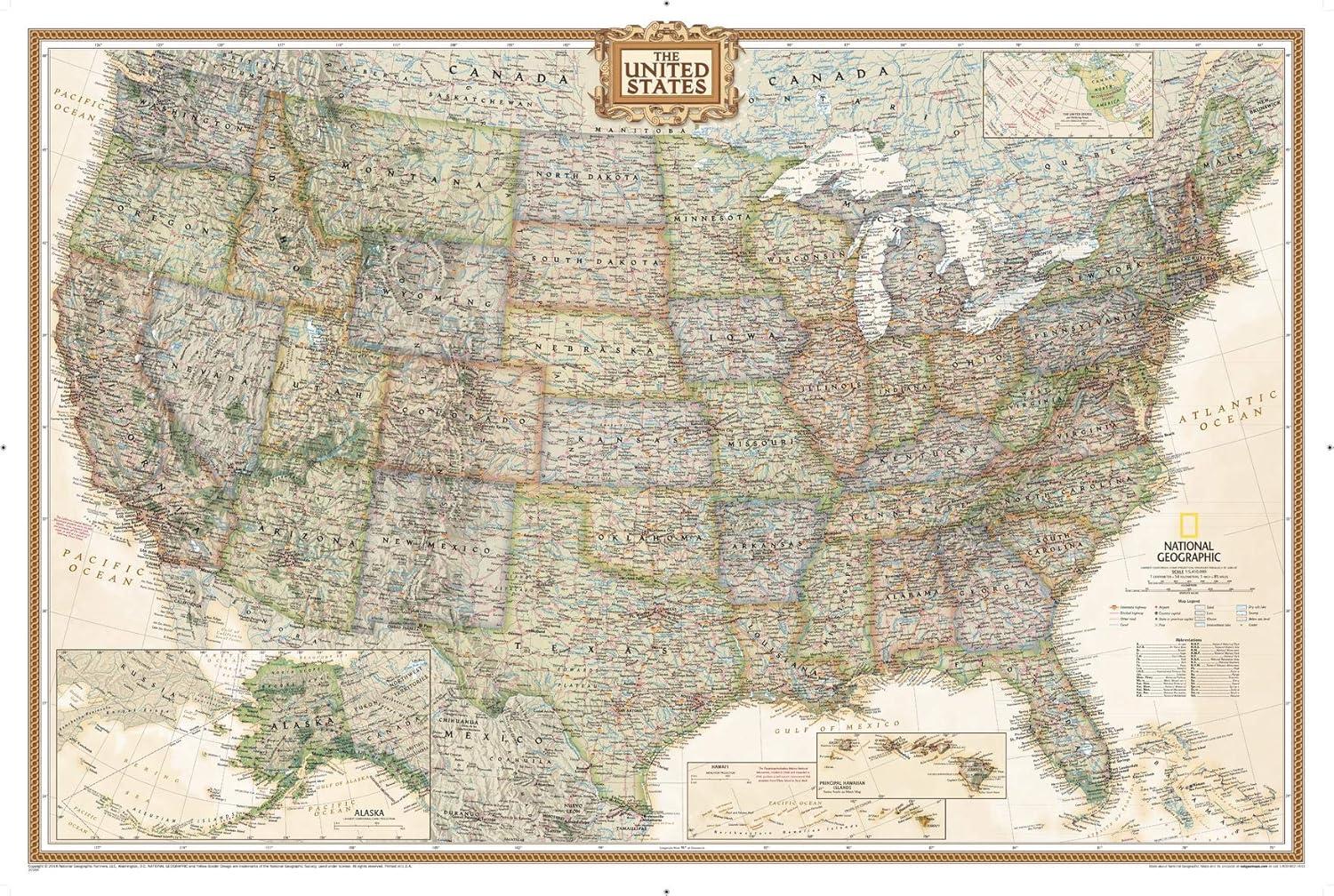 National Geographic Maps United States Executive Wall Map