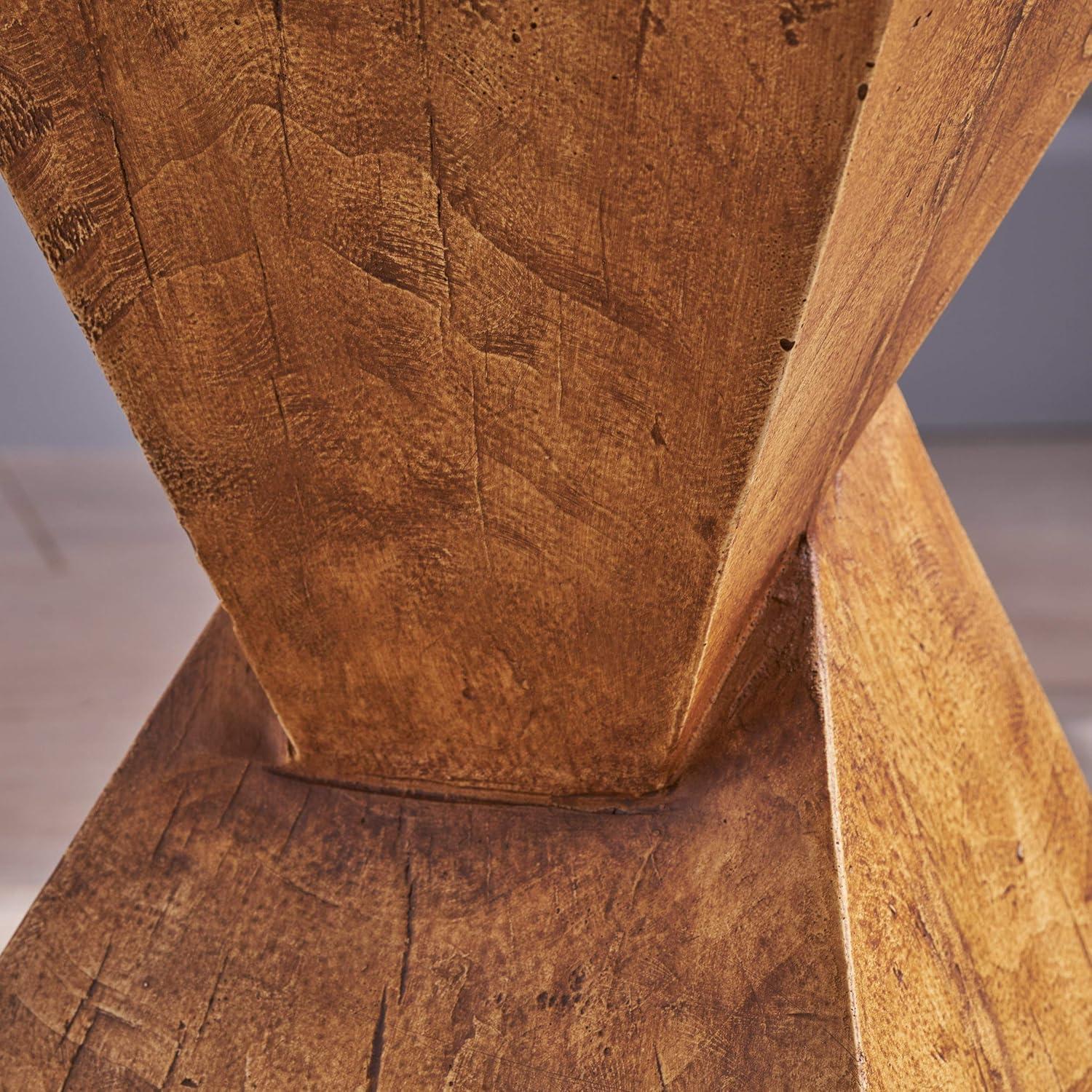 Christopher Knight Home Tess Indoor/Outdoor Geometric Lightweight Concrete Accent Table, Natural Brown