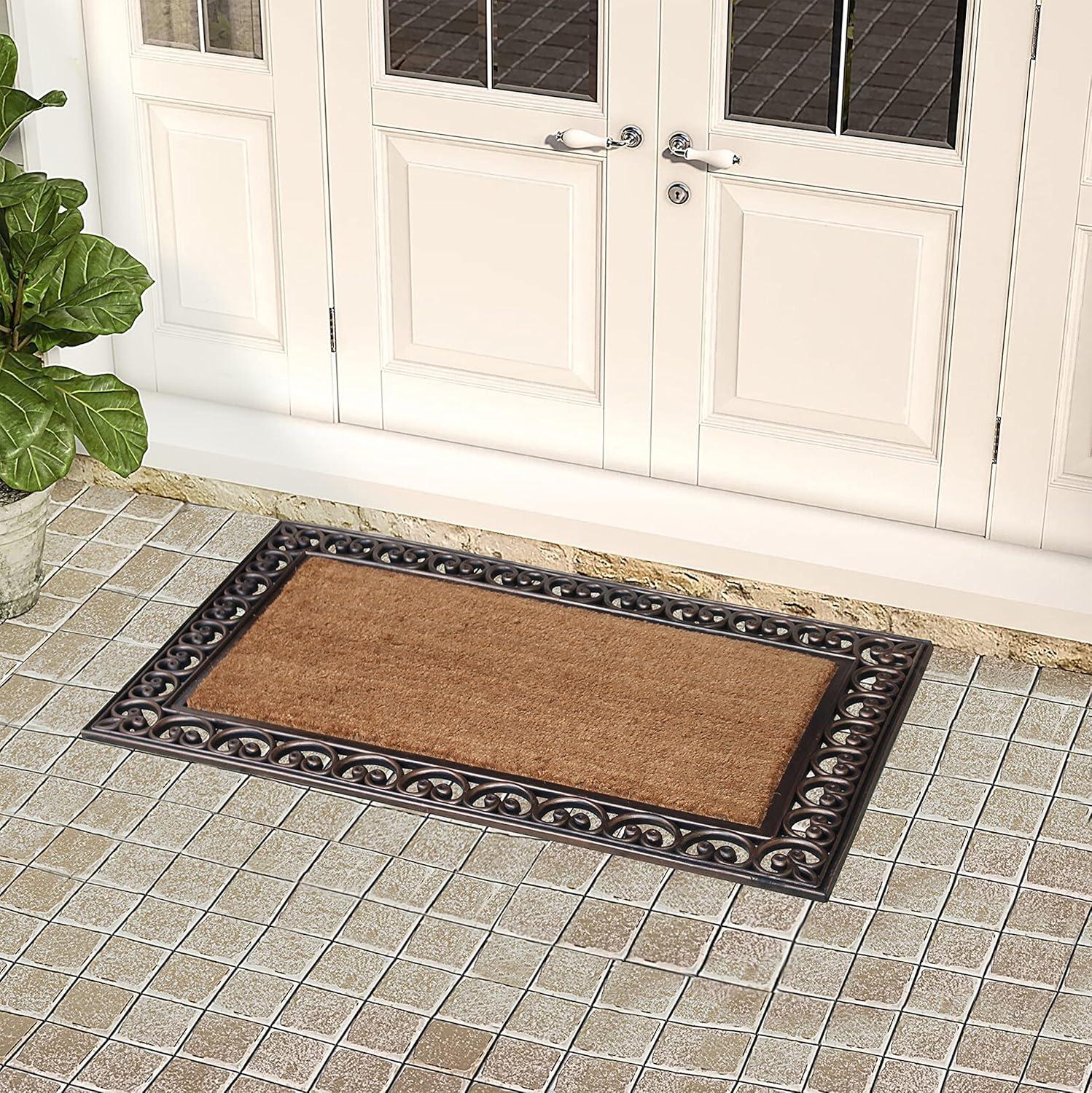 A1HC Natural Coir & Rubber Door Mat, 30"x48" – Thick, Durable, Heavy Duty, Anti-Shed, Fade-Resistant, Long-Lasting Outdoor Entrance Large Doormat for Front Porch