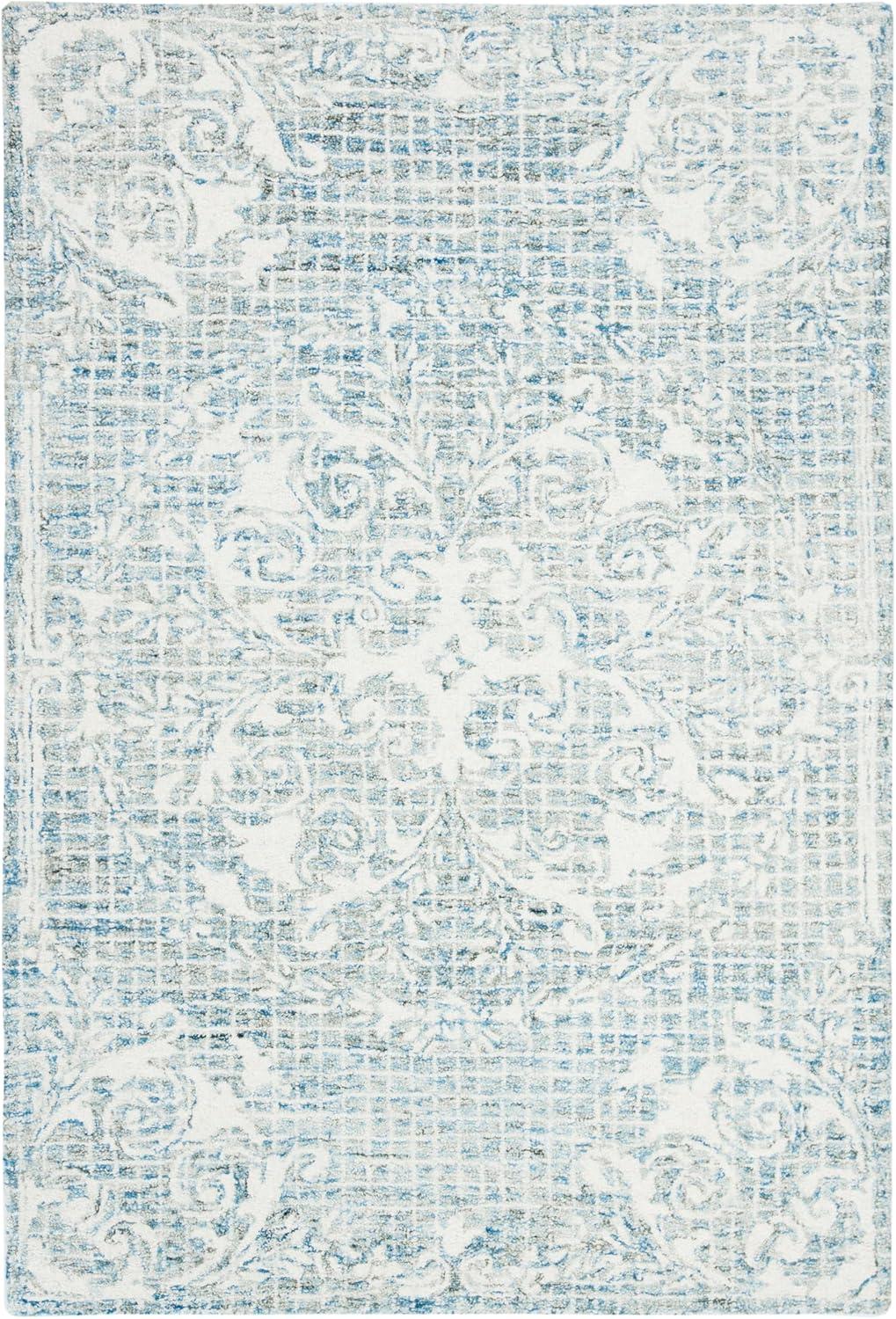 SAFAVIEH Abstract Bryanne Floral Wool Area Rug, Light Blue, 4' x 6'