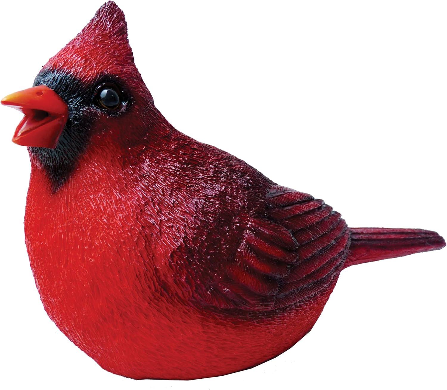 BFG Supply Chirper Cardinal Statue by Michael Carr Designs - Outdoor Bird Figurine for Gardens, patios and lawns (80035), Red