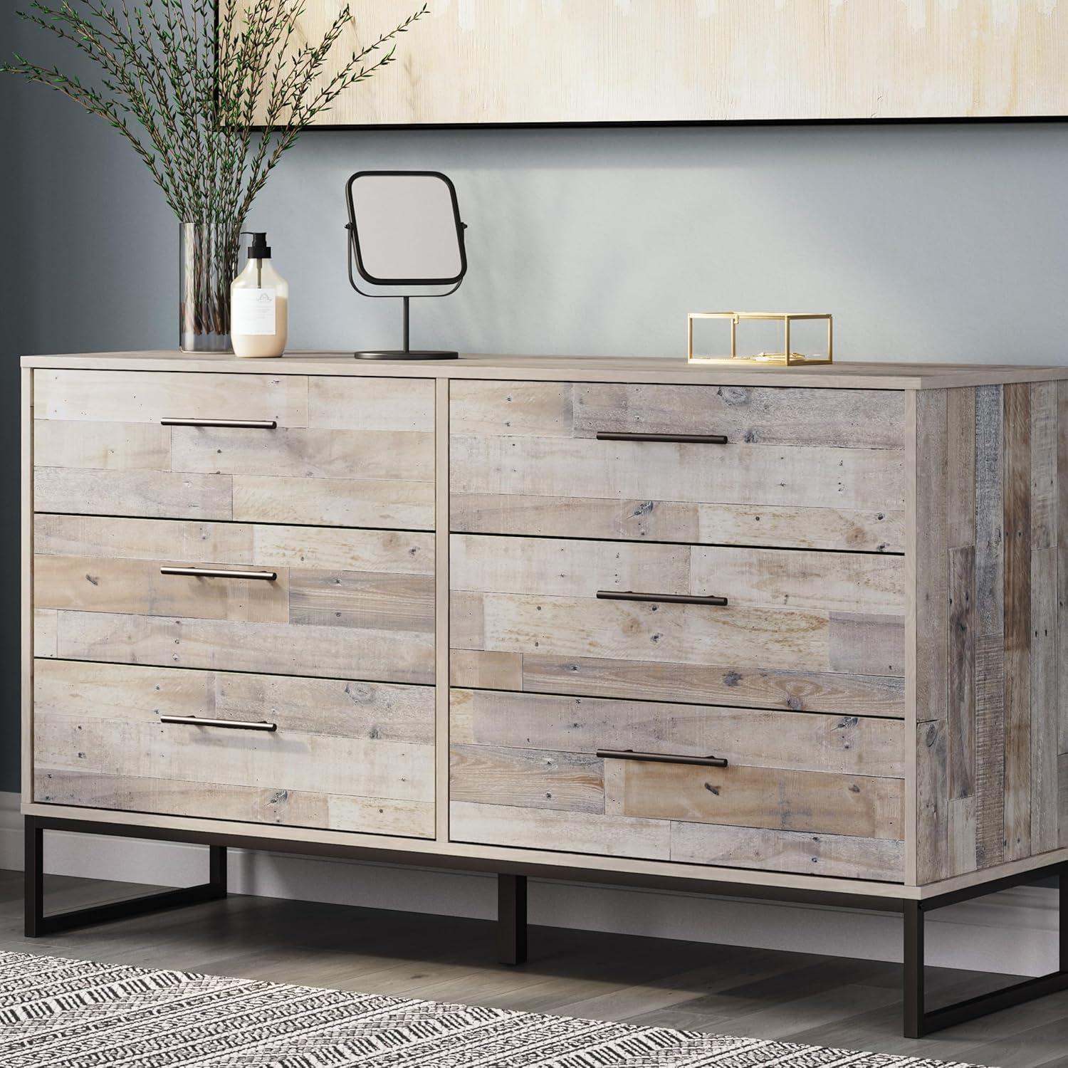 Signature Design by Ashley Casual Neilsville 6 Drawer Dresser, Whitewash