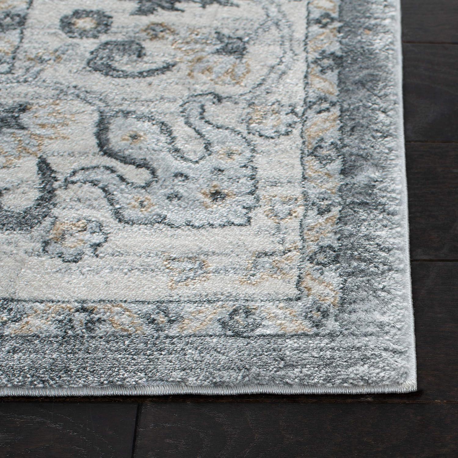 Isabella ISA940 Power Loomed Area Rug - Grey/Cream - 4'x6' - Safavieh.