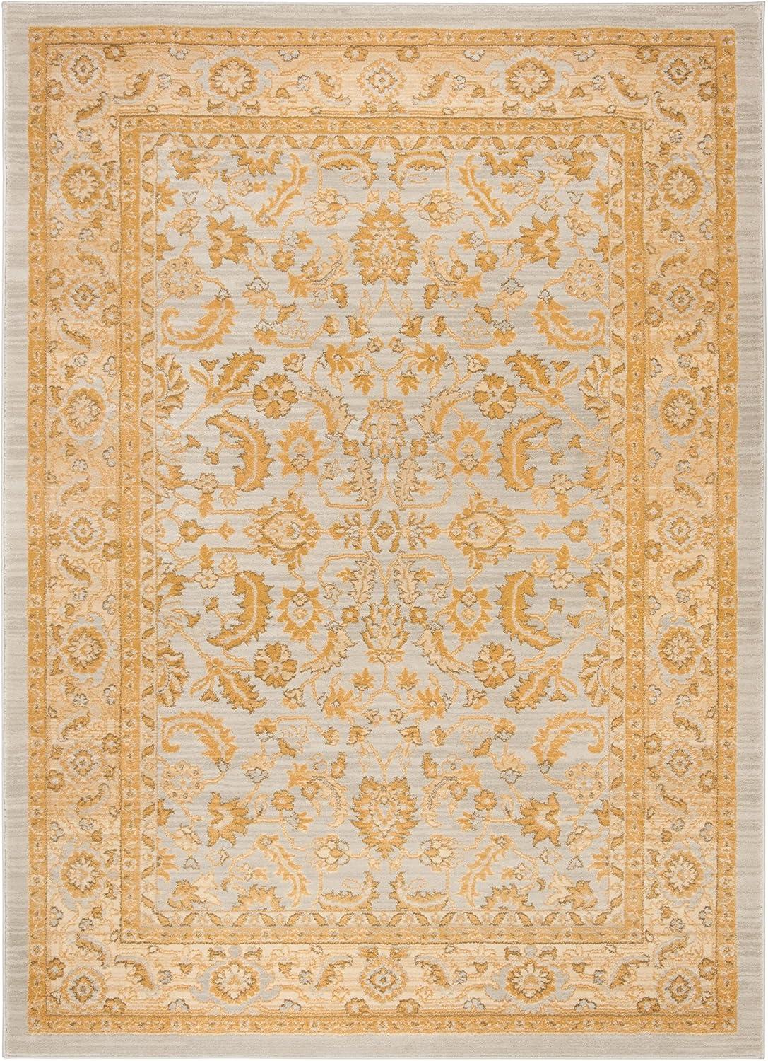 SAFAVIEH Austin Gaus Floral Bordered Area Rug, Light Blue/Gold, 8' x 11'