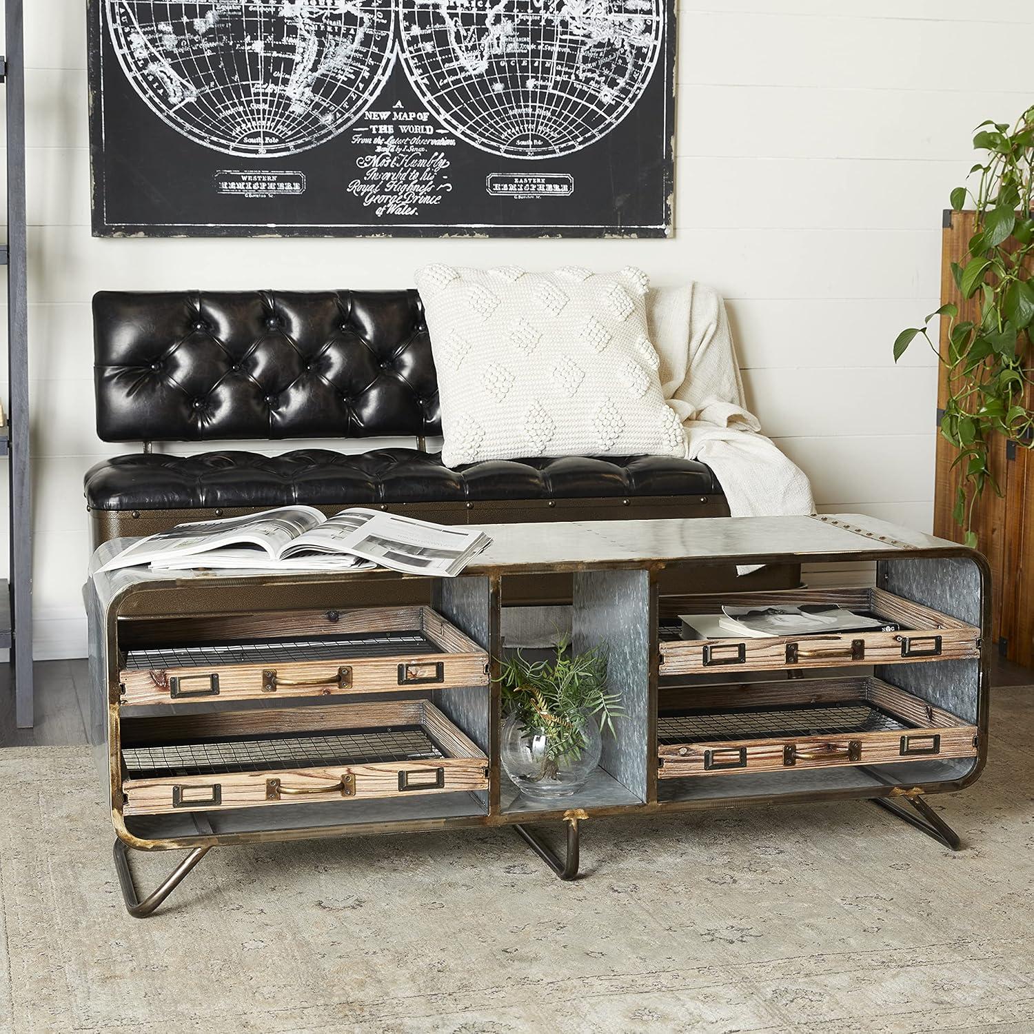 Industrial Storage Bench Gray - Olivia & May