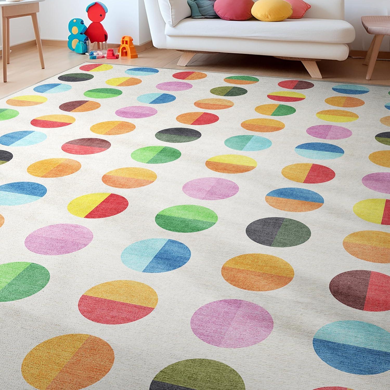 Crayola Bright Multicolor Geometric 9'3" x 12'6" Area Rug