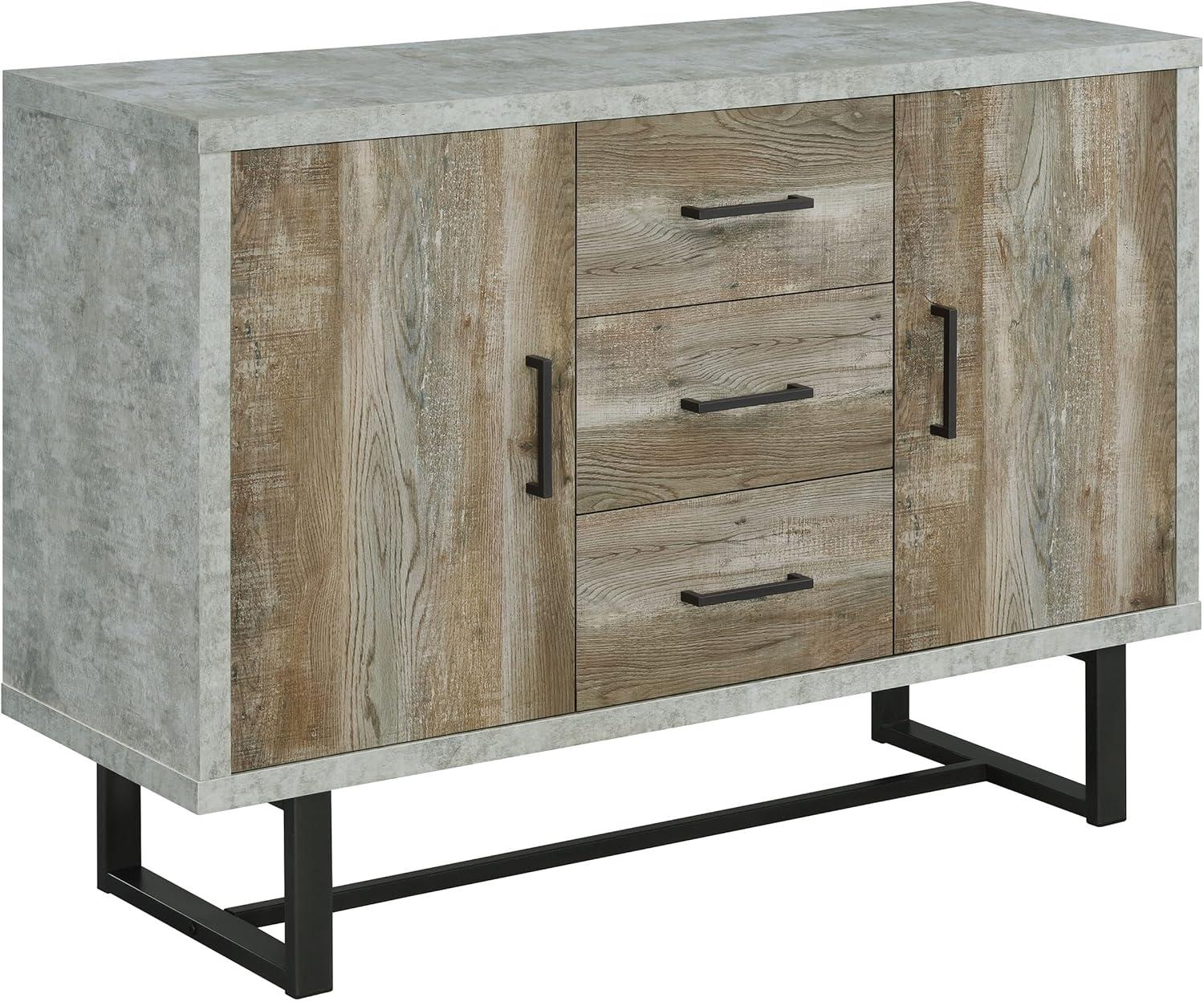 Coaster Abelardo 3-drawer Wood Accent Cabinet Weathered Oak and Cement