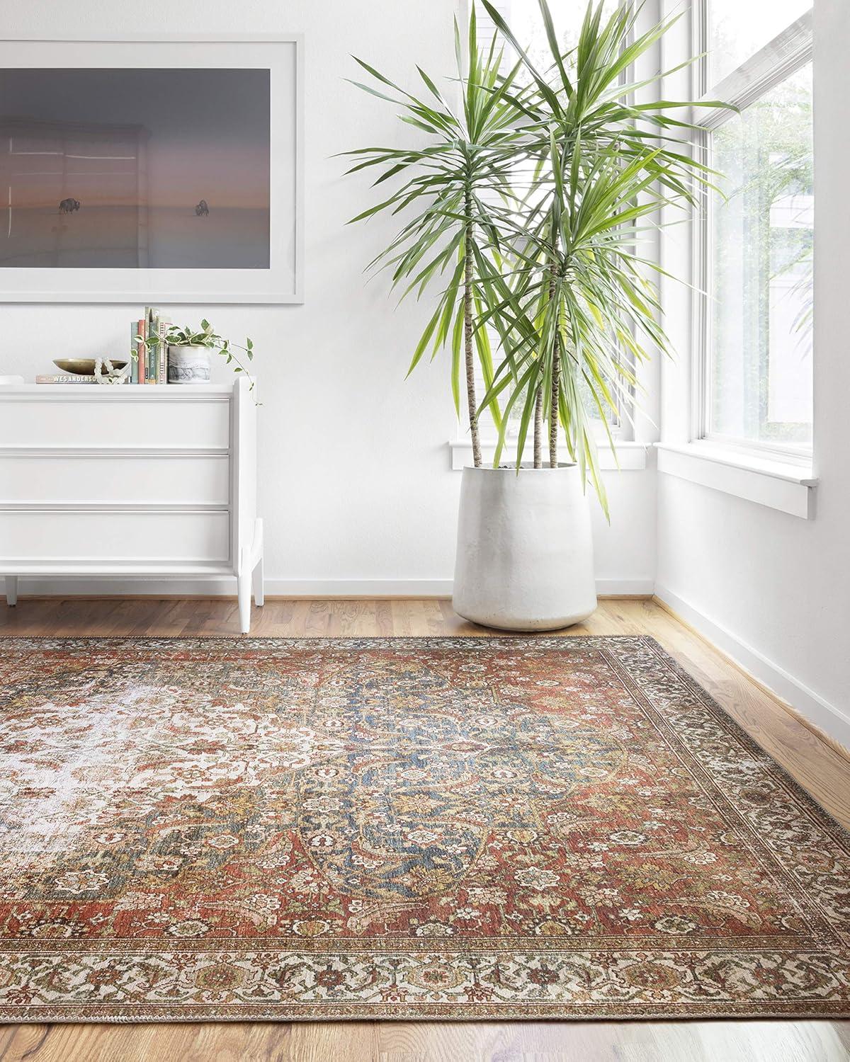 Layla Ocean Multicolor Synthetic Rectangular Accent Rug